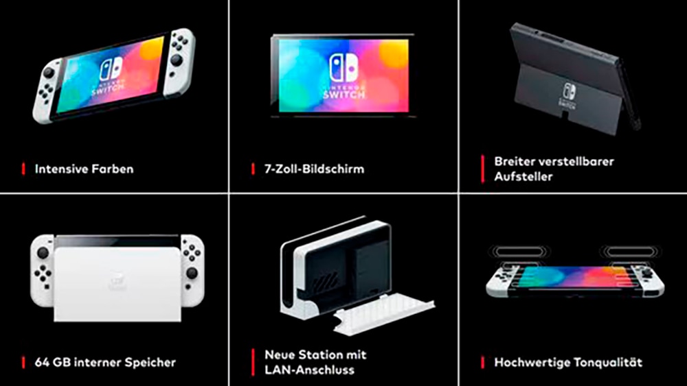Nintendo Switch Konsolen-Set »OLED weiss inkl. Mario Party Jamboree und exklusiver Nintendo Decke«