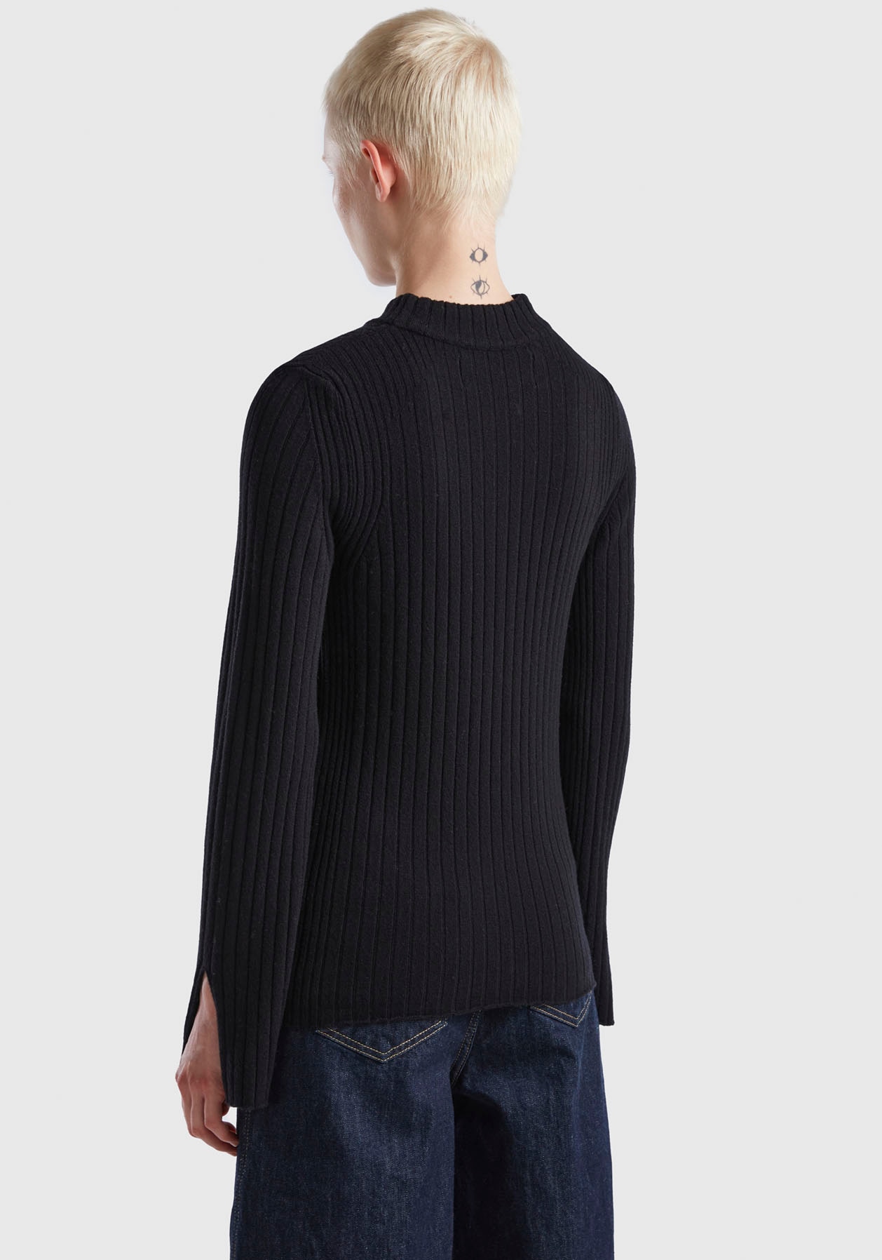 United Colors of Benetton Strickpullover, mit seitlichem Schlitz im Ärmel