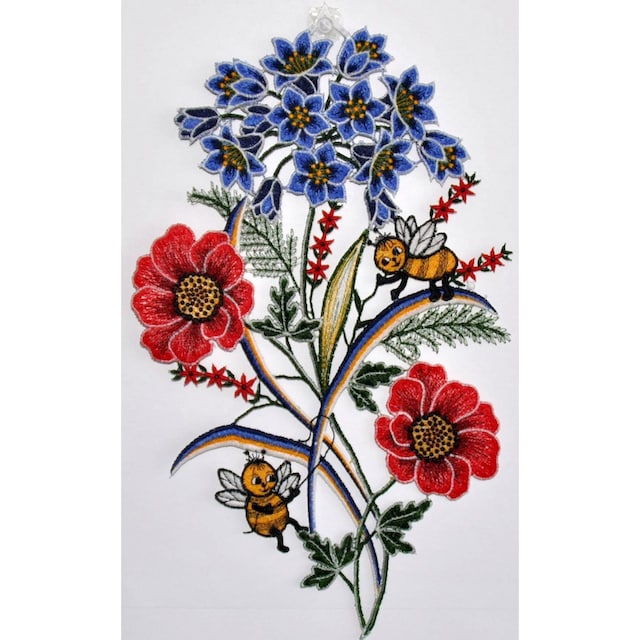 ✵ Stickereien Plauen Fensterbild »Fensterbild Blumen«, Echte Plauener  Spitze online kaufen | Jelmoli-Versand