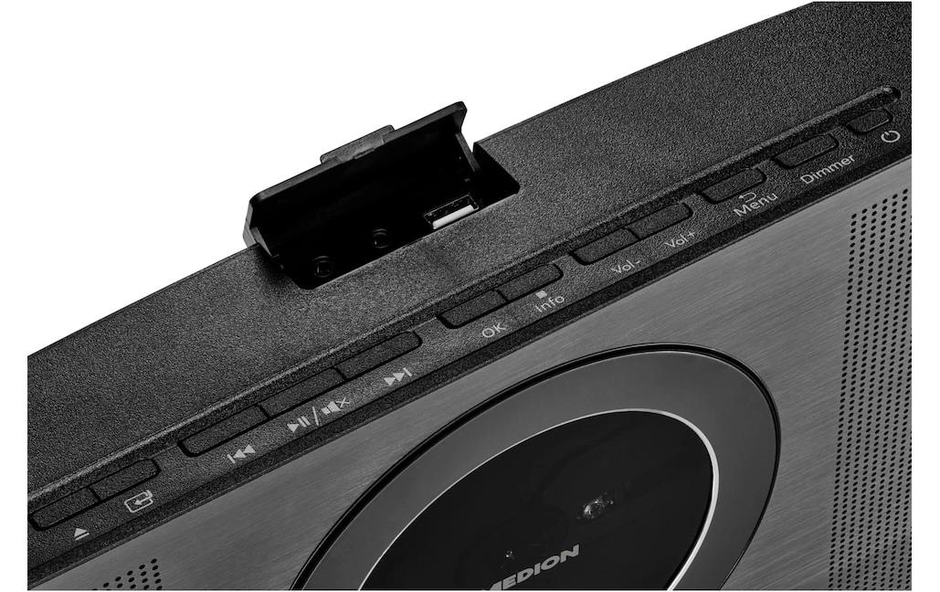 Medion® Stereoanlage »P66348 Schwarz«, (Bluetooth Digitalradio (DAB+)-Internetradio-FM-Tuner)