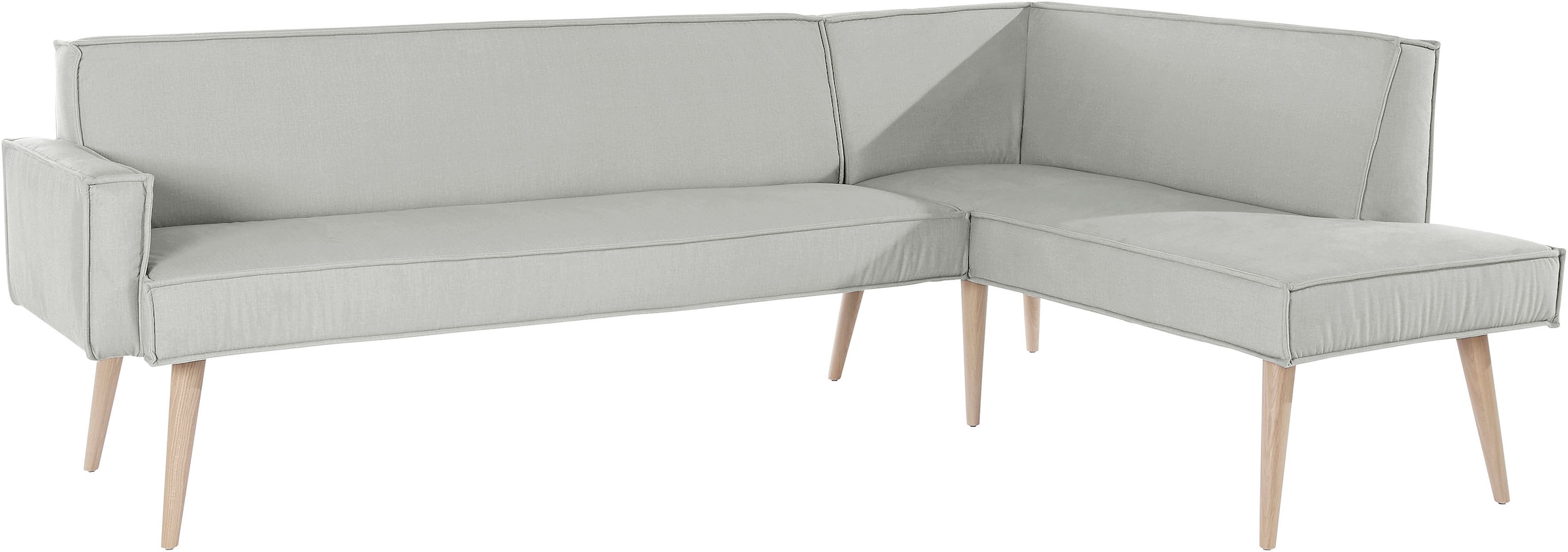 exxpo - sofa fashion Eckbank »Lungo, moderne Kedernaht, bequem und elegant, hoher Holzfuss«, hochwertige Detailverarbeitung, frei im Raum stellbar