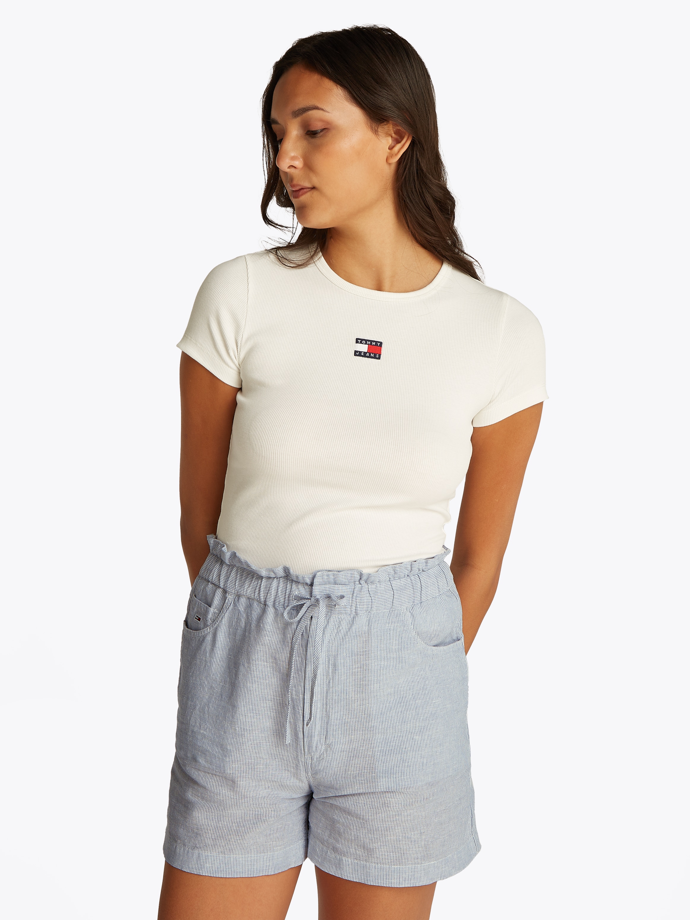 Tommy Jeans Shorts »TJW COTTON LINEN SHORT« mit Rüsche