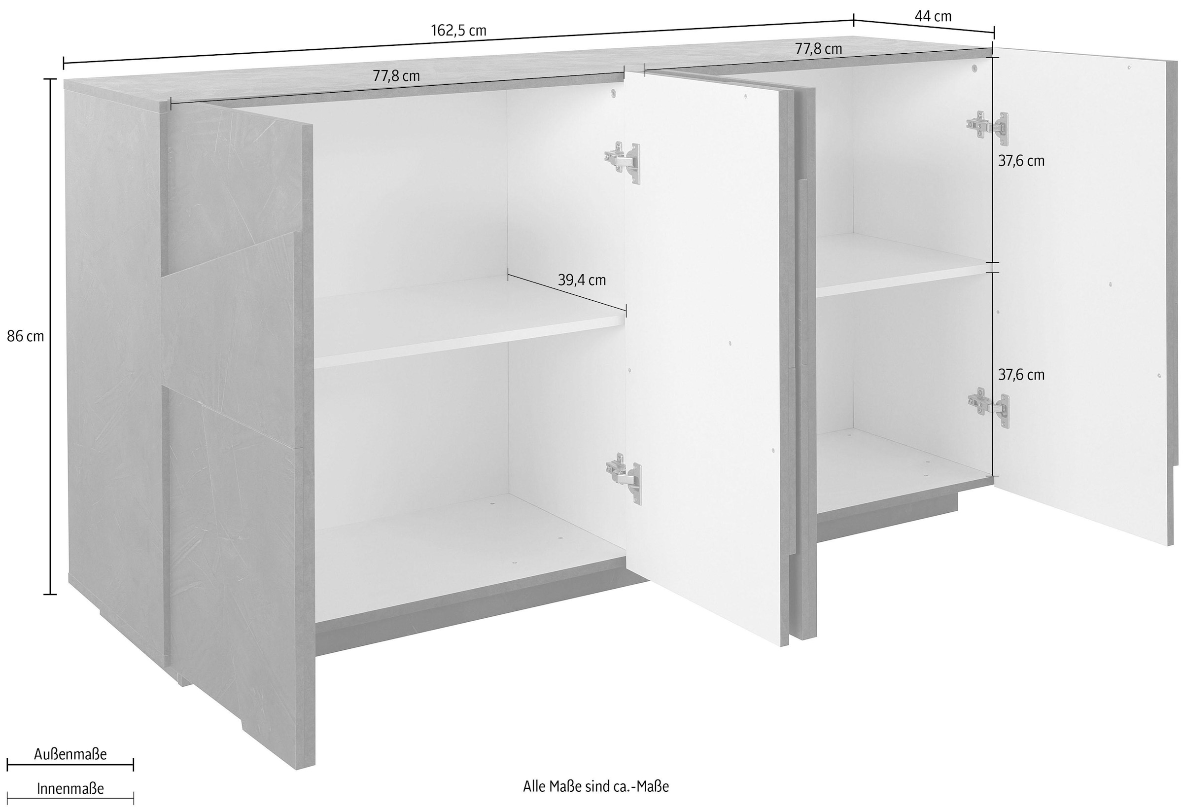 INOSIGN Sideboard »PING«, Breite 162,5 cm