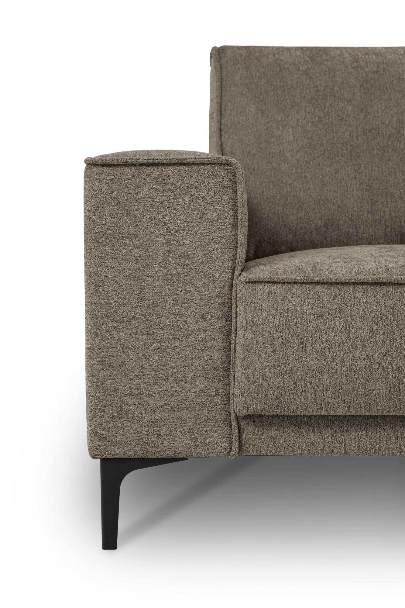 Places of Style 3-Sitzer »3er Sofa Oland, Struktur, Flachgewebe, Luxus-Microfaser, Boucle«, 224 cm, Wellenunterfederung, Skandi-Design, Metallfüsse