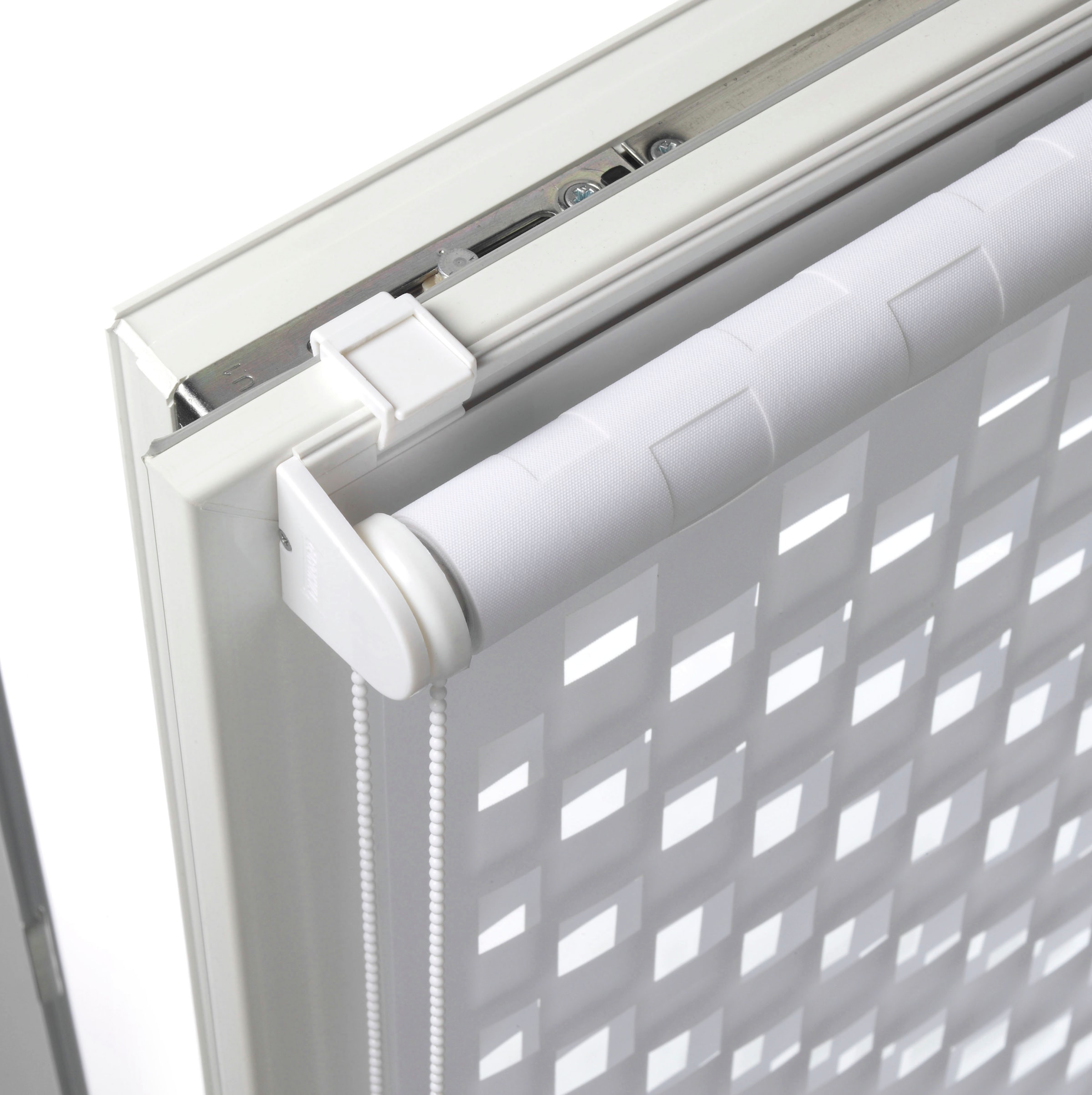 GARDINIA Doppelrollo »EASYFIX Duo Rollo Cut-Out Dreieck«, Lichtschutz, Sichtschutz, mit Bohren/ohne Bohren, freihängend, aussergewöhnliche Lichteffekte durch Cut-Out Stoff