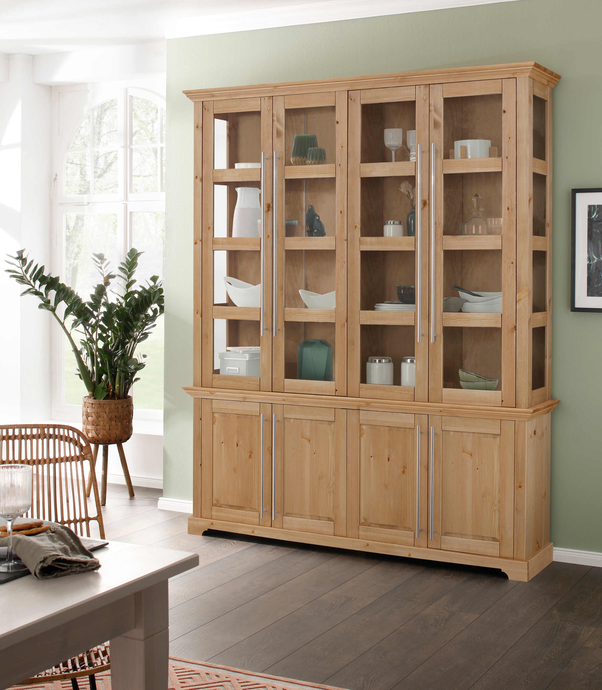 Home affaire Vitrine »Meliss«, aus massiver Kiefer, FSC® zertifiziert, Breite 171 cm