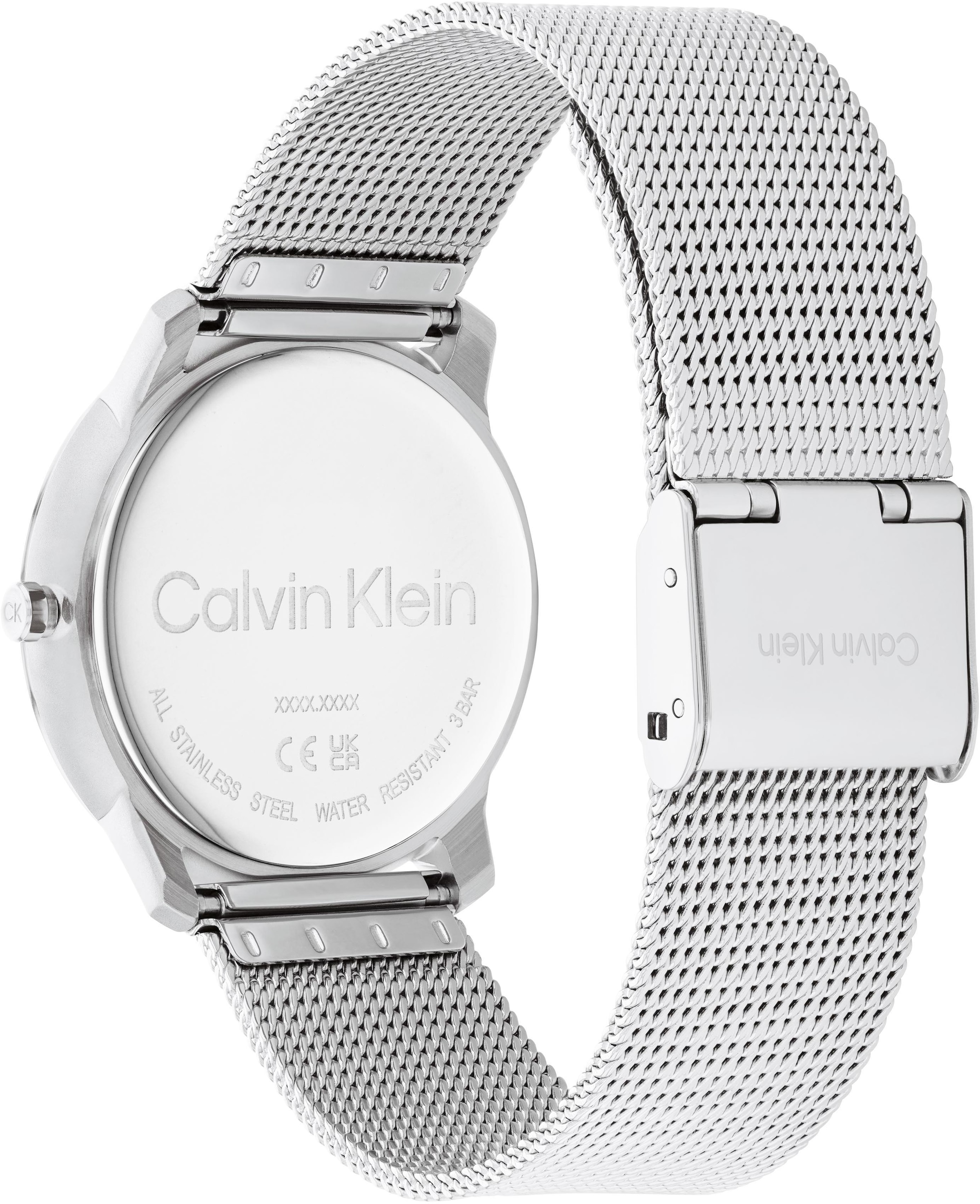 Calvin Klein Quarzuhr »Iconic Mesh 35 mm, 25200033«, Armbanduhr, Damenuhr, Mineralglas, Edelstahlarmband