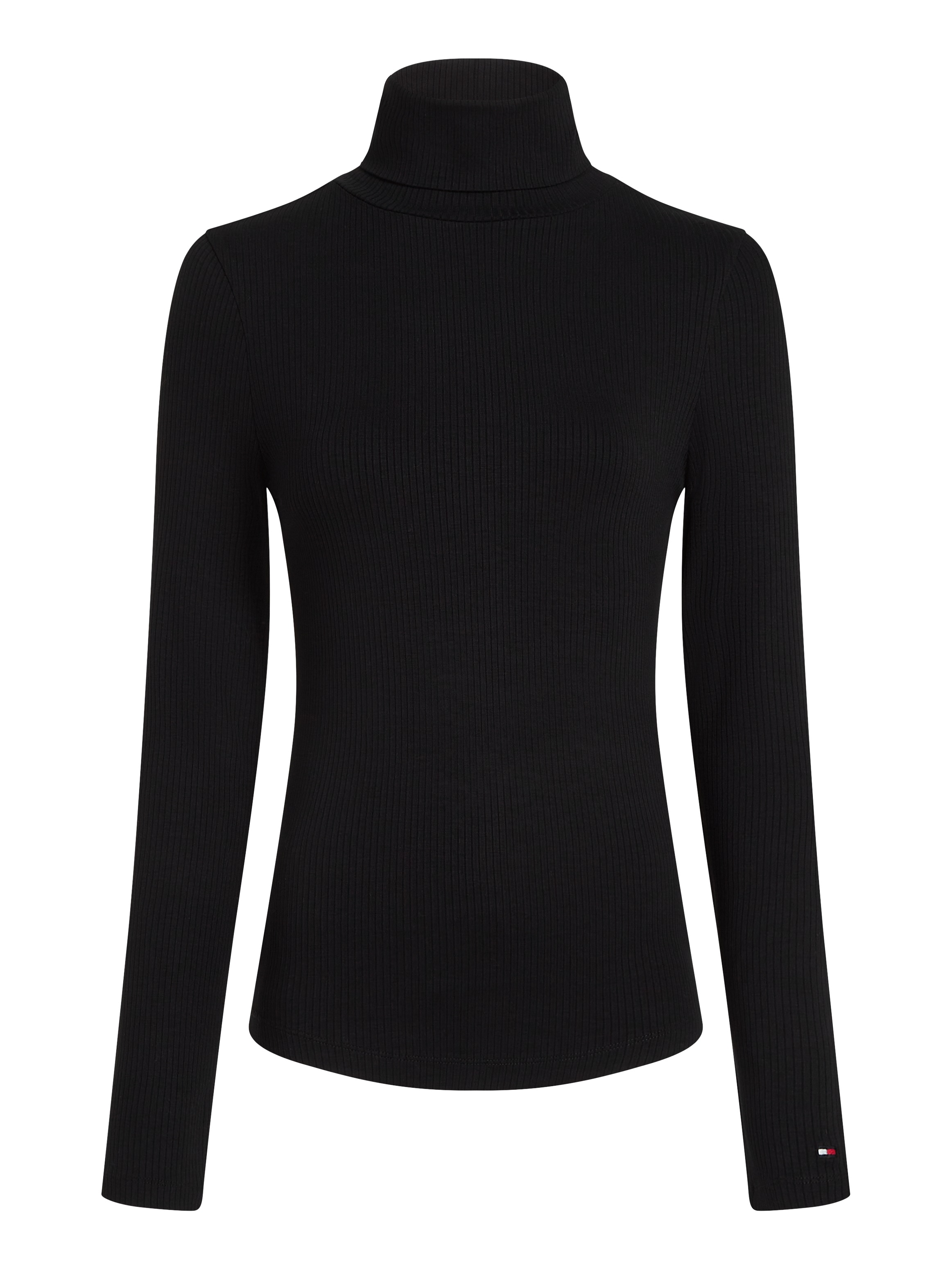 Tommy Hilfiger Langarmshirt »SLIM 5X2 RIB ROLL-NK LS«, in gerippter Struktur