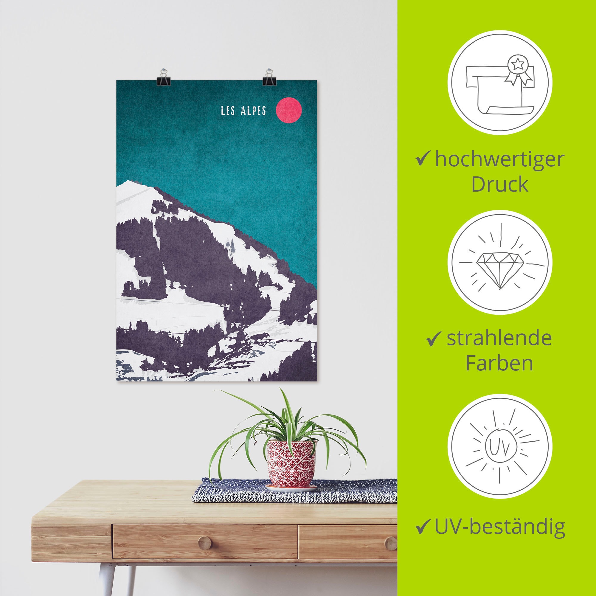 Artland Wandbild »Die Alpen«, Berge & Alpenbilder, (1 St.), als Alubild, Leinwandbild, Wandaufkleber oder Poster in versch. Grössen