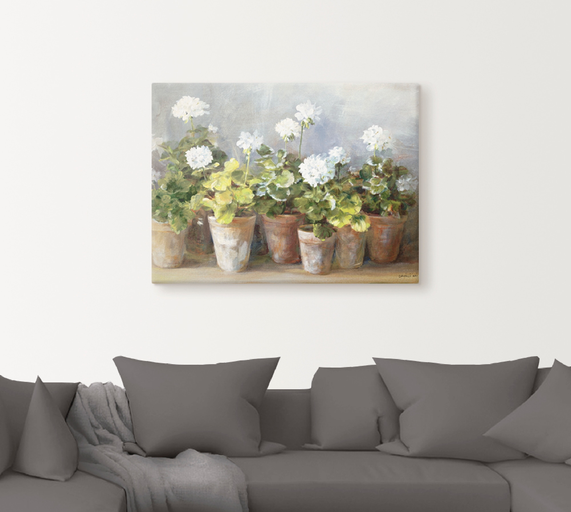 Artland Wandbild »Weisse Geranien«, Blumen, (1 St.), als Leinwandbild, Poster in verschied. Grössen