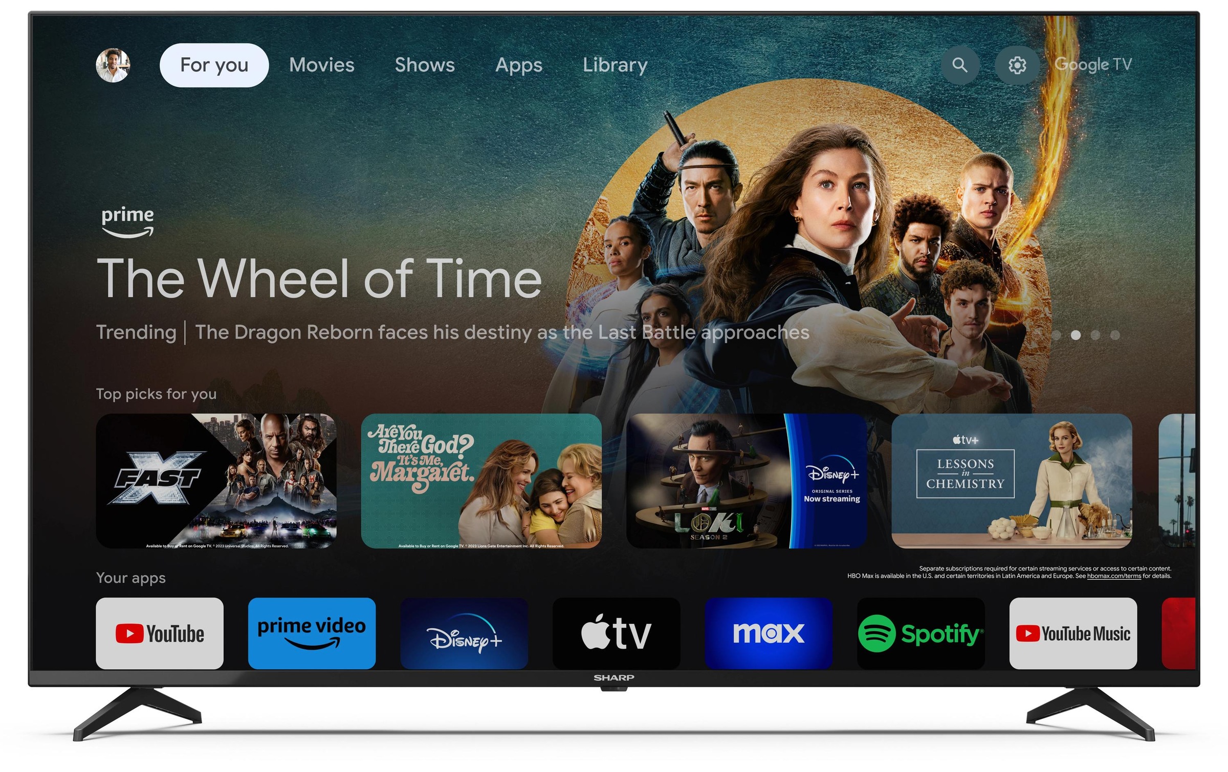 Sharp LED-Fernseher »50GL4260E«, 4K Ultra HD, Google TV