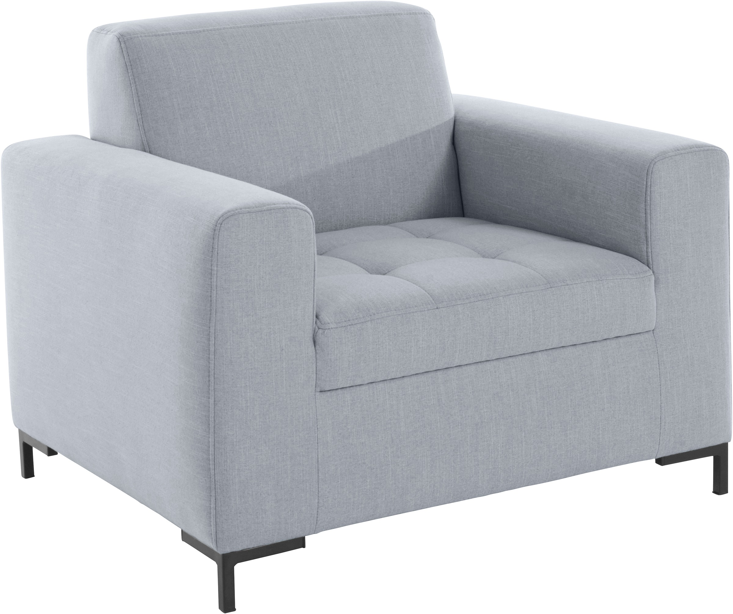 GOODproduct Sessel »Grazzo Loungesessel, moderne Sitzheftung, bequemer Einzelsessel«, hochwertige Stoffe aus recyceltem Material, Steppung im Sitzbereich