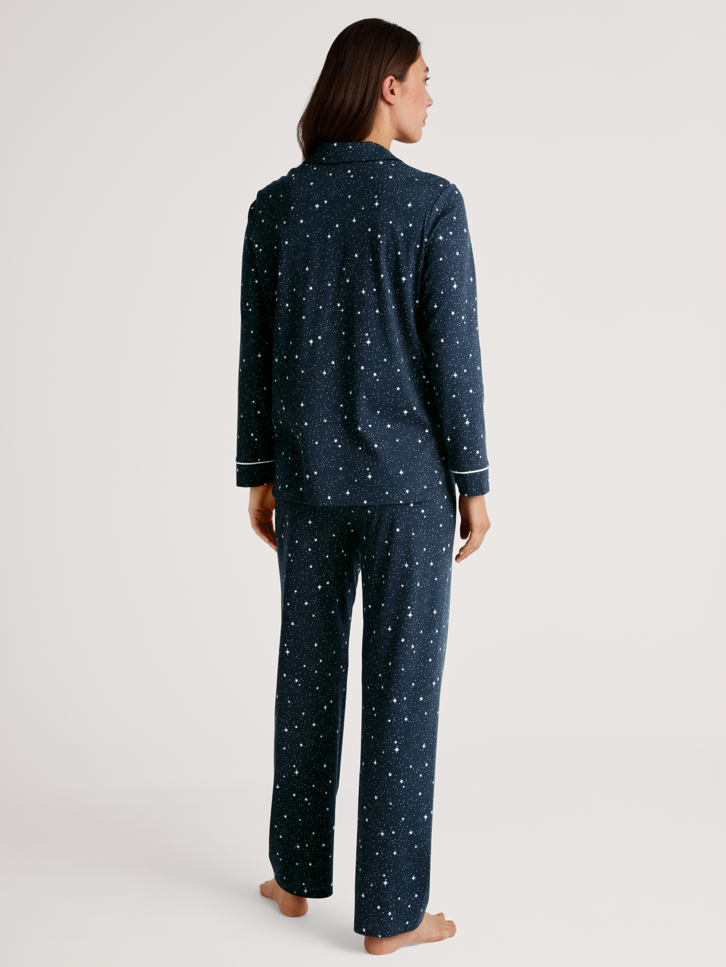 CALIDA Pyjama »Sweet Dreams«, (2 tlg.), Reverskragen, Knopfleiste, Pure Cotton, Interlock-Qualität, weich