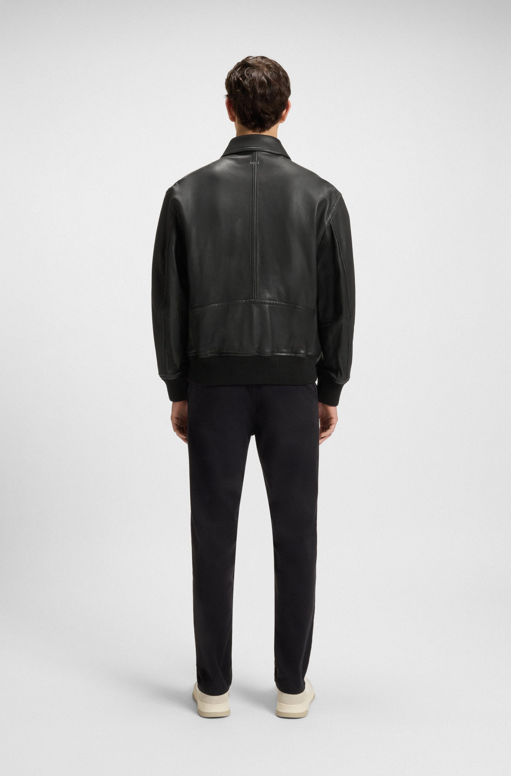 BOSS ORANGE Lederjacke »Joberg«, mit Reissverschlusstaschen