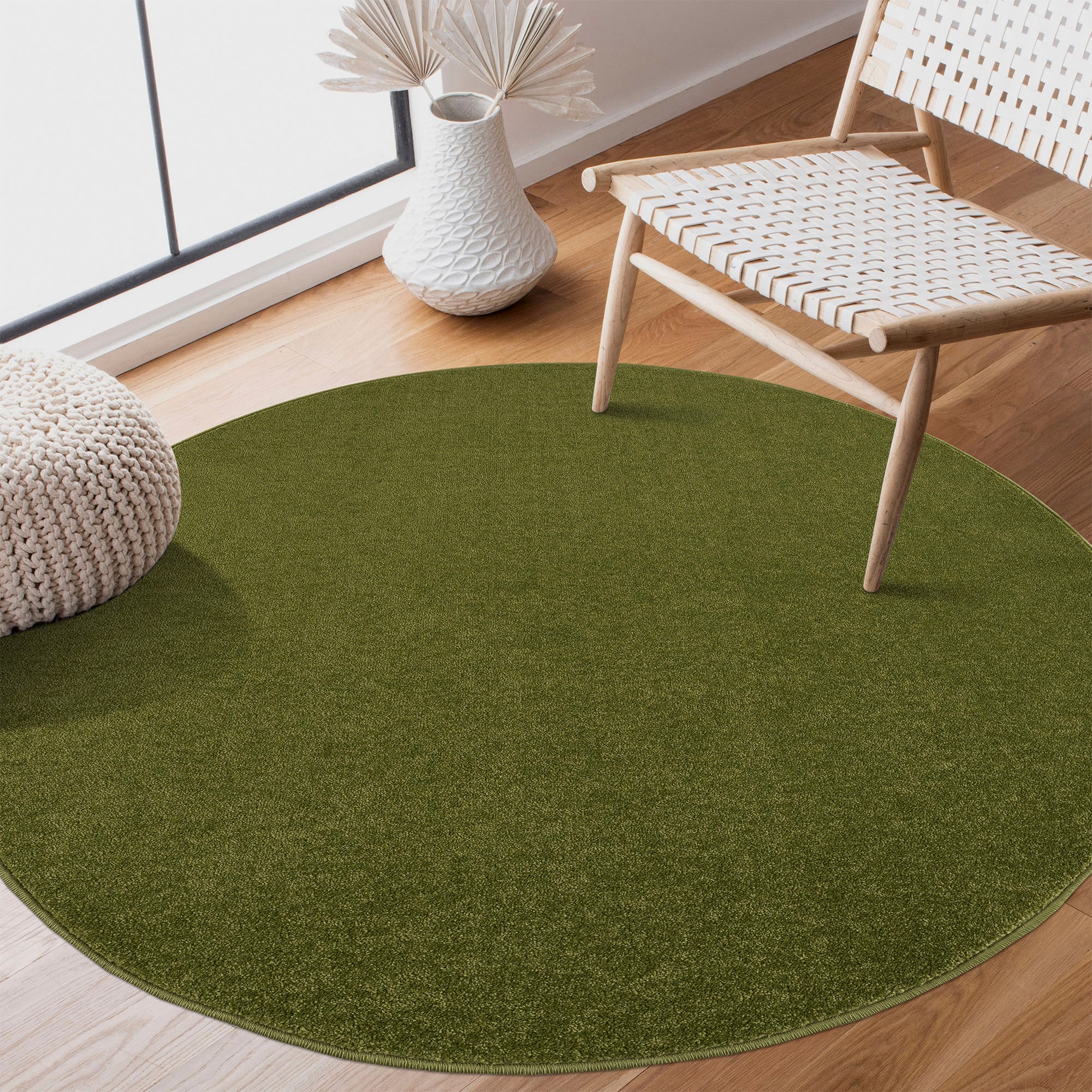 Sanat Teppich »Uni«, rund, 13 mm Höhe, robuster Kurzflorteppich, grosse Farbauswahl