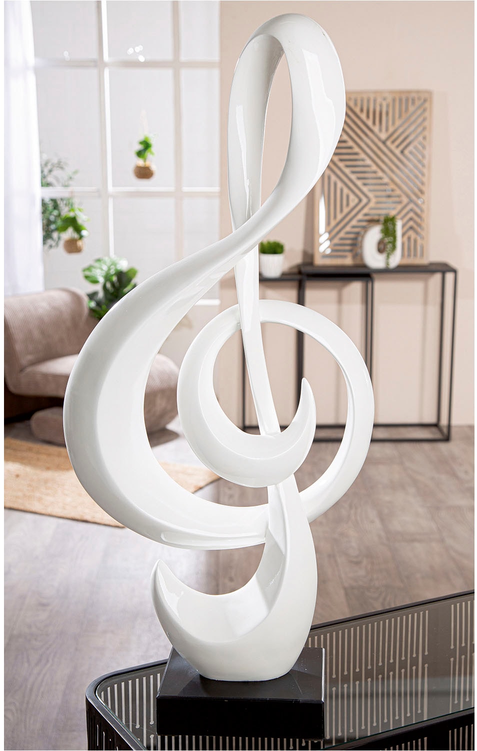 Casablanca by Gilde Dekoobjekt »Skulptur Notenschlüssel weiss H. 83 cm«