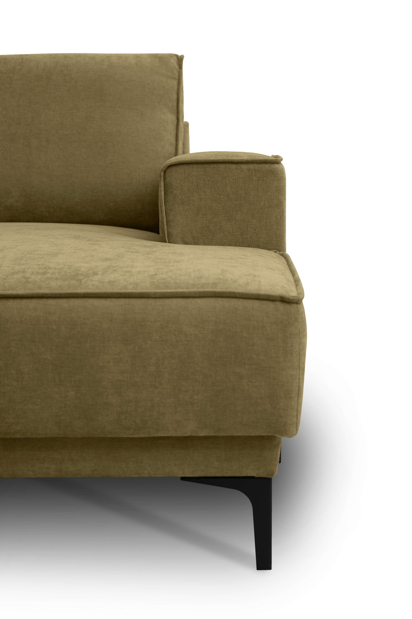 Places of Style Wohnlandschaft »XXL Sofa Oland, Struktur, Flachgewebe, Luxus-Microfaser, Boucle«, U-Form, 342 cm, Wellenunterfederung, Skandi-Design, Metallfüsse
