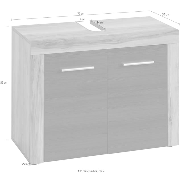 ❤ trendteam Waschbeckenunterschrank »Carcassonne«, mit Rahmenoptik in  Holztönen, Höhe 56 cm entdecken im Jelmoli-Online Shop