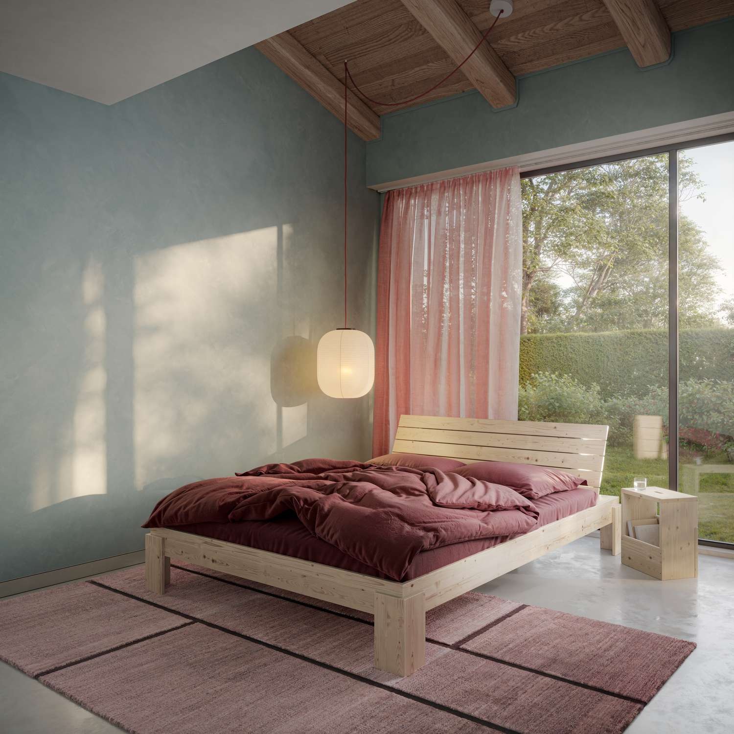 Karup Design Stauraumbett "Layers Bed Headboard, Bettgestell mit Stauraumkopfteil, mehrere Größen" inkl. Lattenrost, excl. Matratze, FSC-zertifiziertes Massivholz