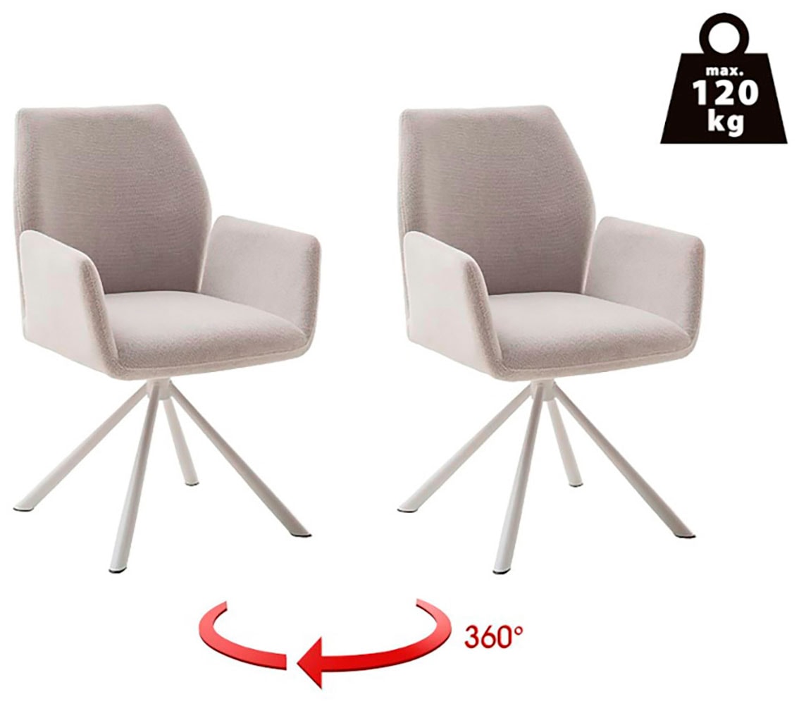 MCA furniture 4-Fussstuhl »BEVERLY«, (Set), 2 St., Chenilleoptik, Esszimmerstuhl,Chenilleoptik,360°drehbar,Sitzhöhe 49cm,belastbar 120kg