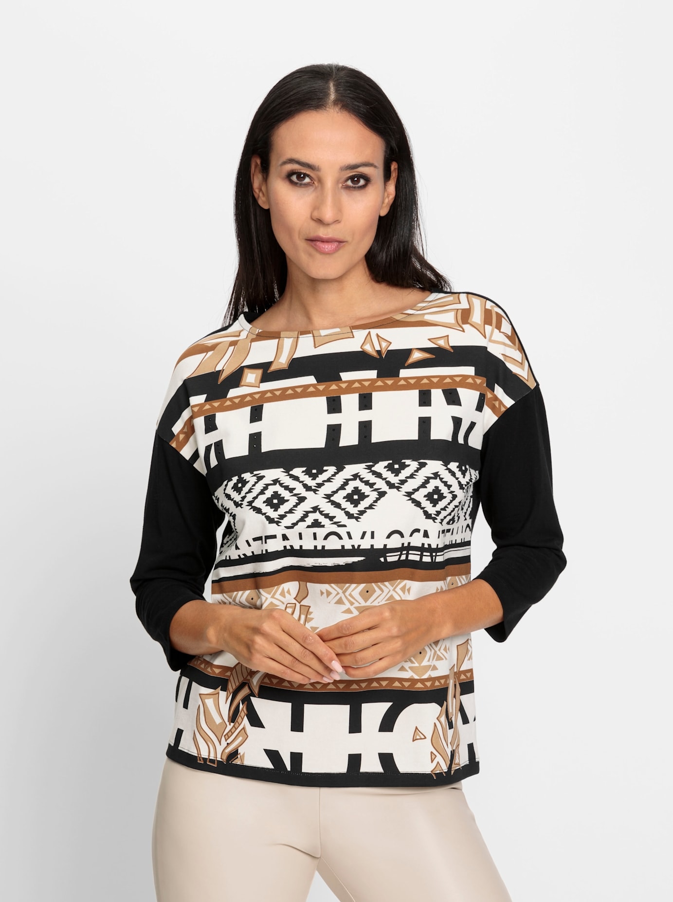 heine Rundhalsshirt »Druck-Shirt«, (1 tlg.)