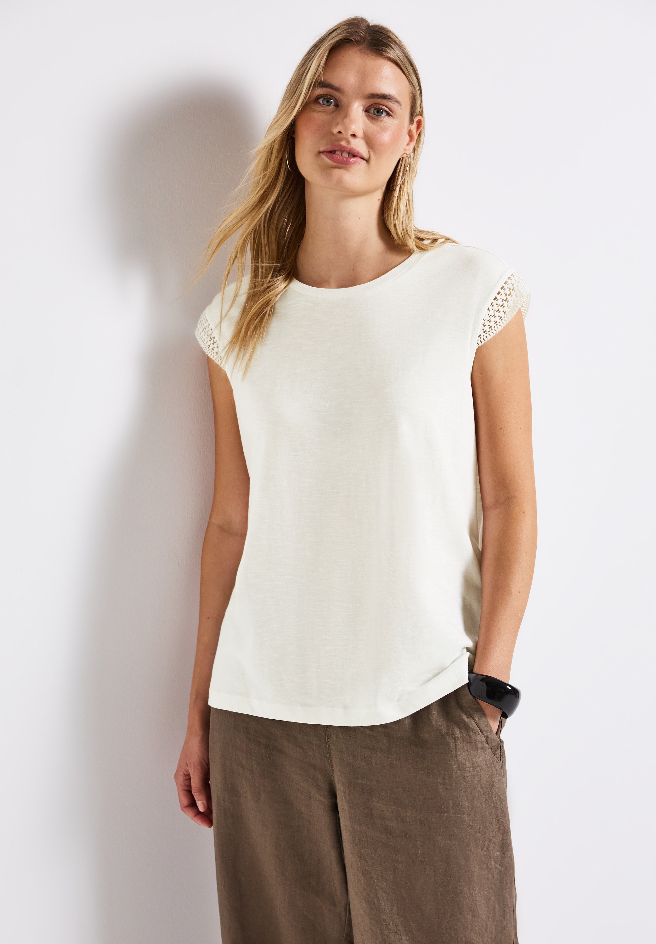 STREET ONE Shirttop, mit Häkeldetails