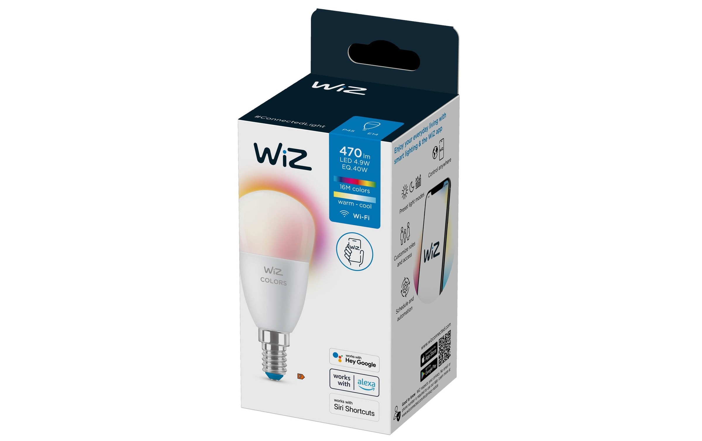 WiZ LED-Leuchtmittel »4,9W (40W) E14 Tunable White & Color Einzelpack«, E14, Farbwechsler