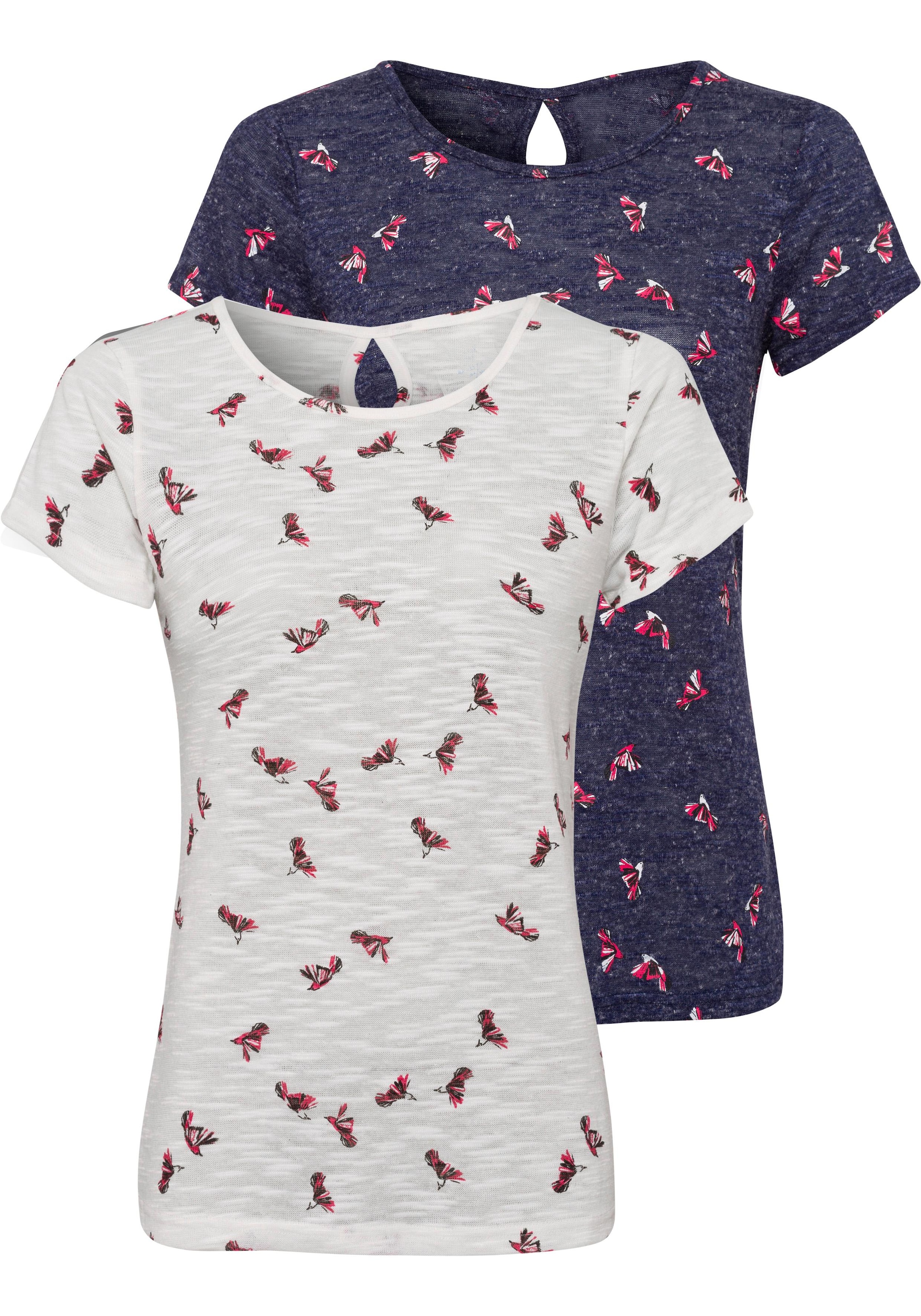 Vivance T-Shirt, bestellen schönem online Jelmoli-Versand mit (2er-Pack), Schweiz Kolibri-Druck bei