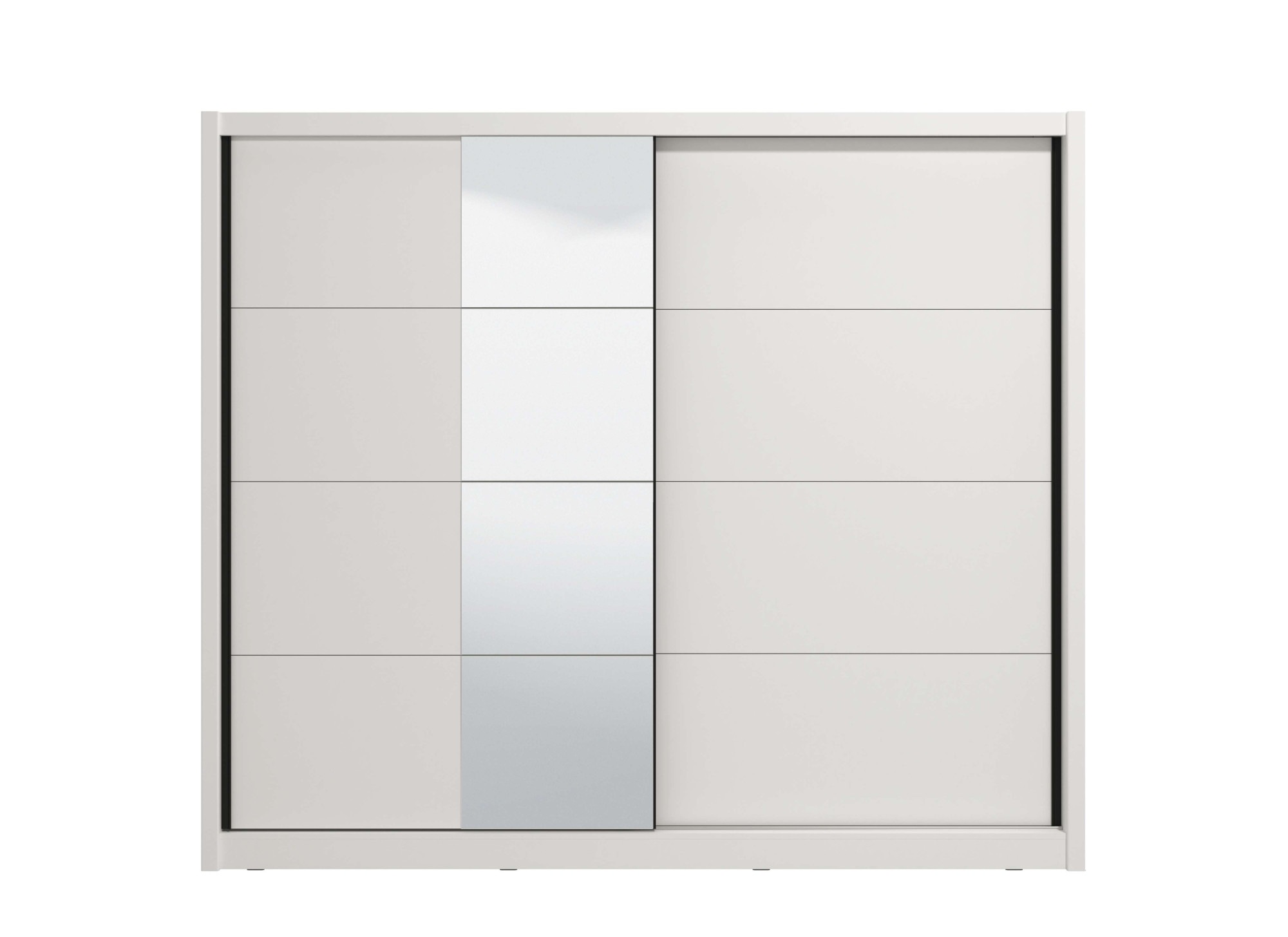 INOSIGN Schwebetürenschrank »Albi, Schlafzimmerschrank, Wäscheschrank in cashmere oder weiss«, Kleiderschrank mit Spiegel MIT Innenausstattung,FSC®-zertifiziert