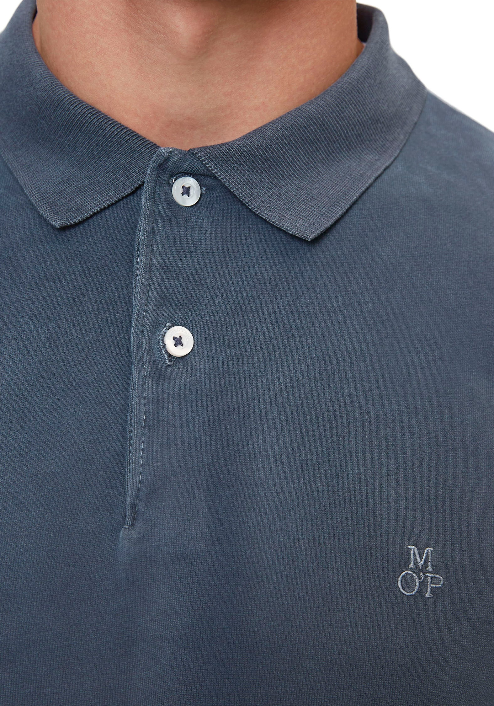 Marc O'Polo Langarm-Poloshirt, im Washed-Look