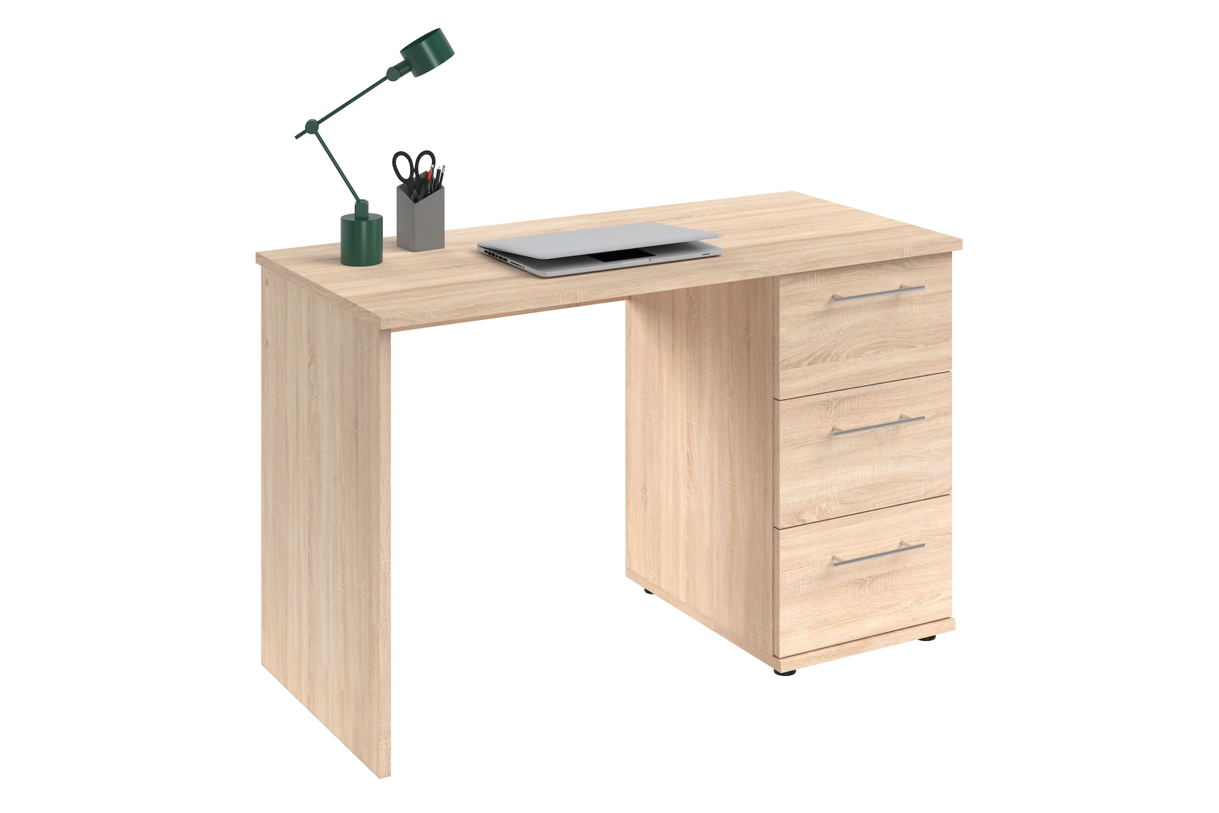 VOGL Möbelfabrik Schreibtisch »Tobi, optional mit Tastaturauszug,«, mit 3 Schubkästen, Breite 115 cm, Made in Germany