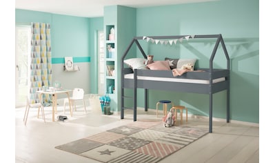 Lüttenhütt Kinderbett »Alpi«, aus Kiefernholz, in einer Haus-Optik Form, Liegefläche... kaufen