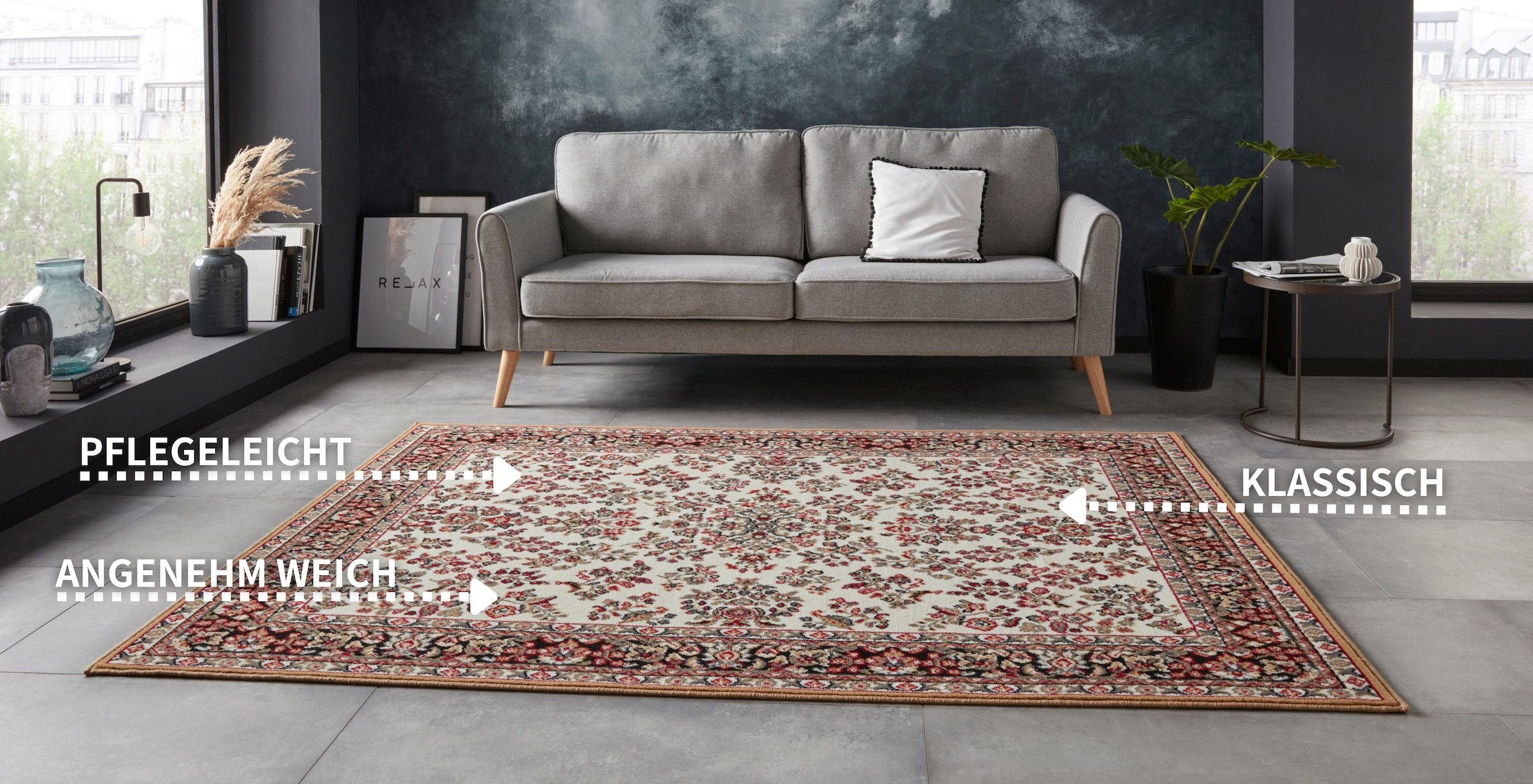 HANSE Home Teppich »Halton«, rechteckig, 8 mm Höhe, Kurzflor, Orient-Optik, mit Bordüre, Läufer, pflegeleicht, gekettelt