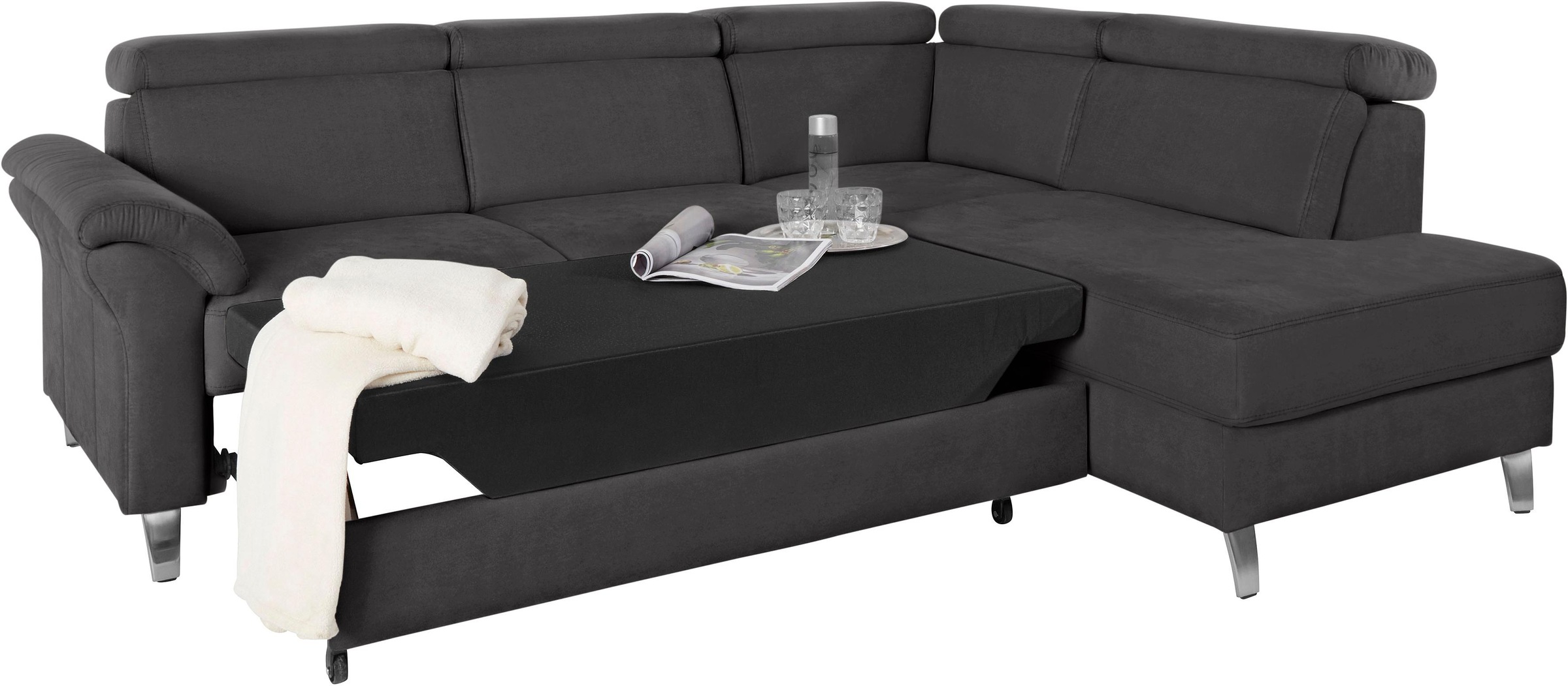 sit&more Ecksofa, inklusive Kopfteilverstellung, wahlweise mit Bettfunktion und Bettkasten