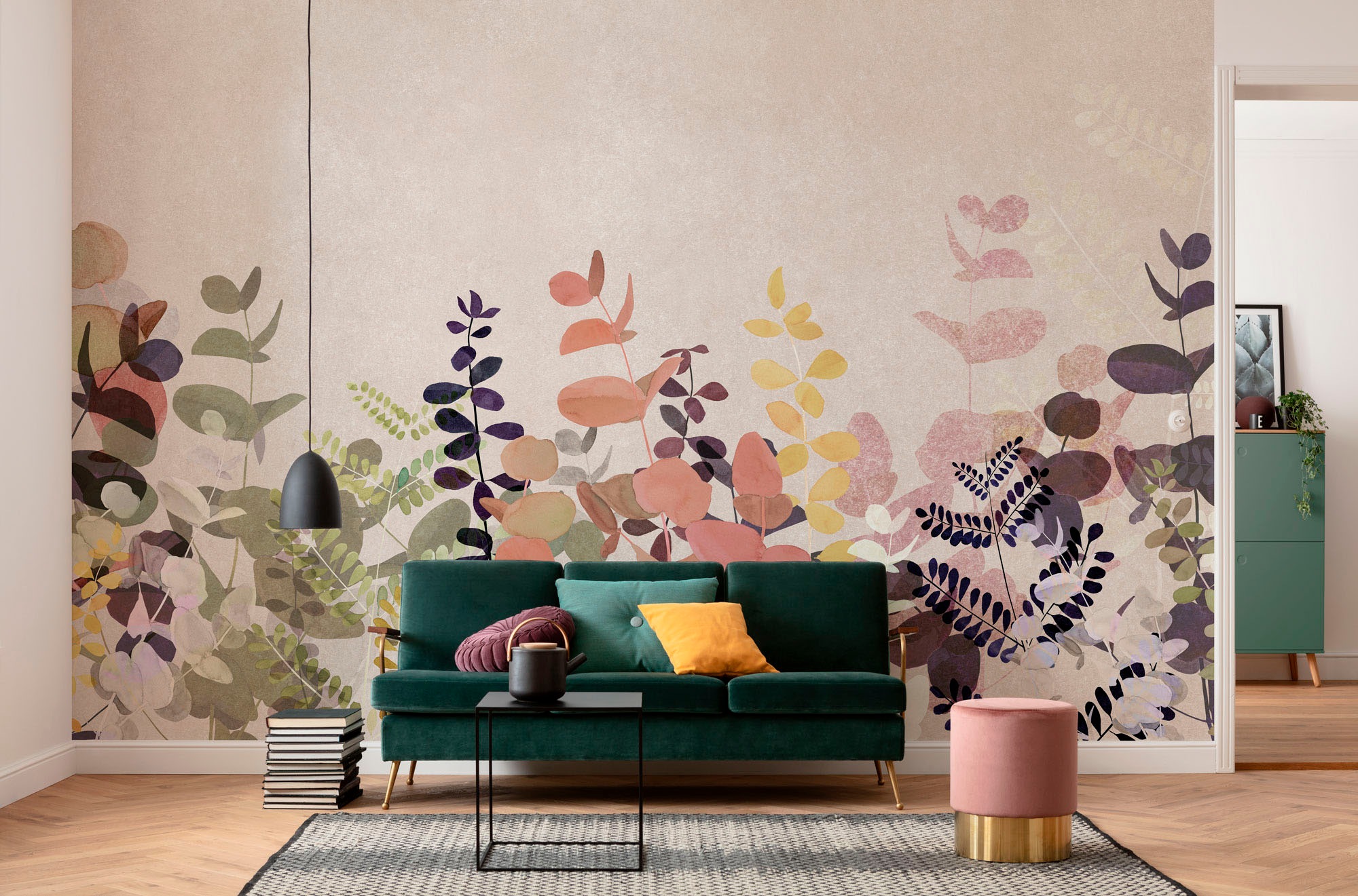 Komar Fototapete »Digitaldruck Vlies - Foggy Shrub - Grösse 400 x 250 cm«, bedruckt, Wohnzimmer, Schlafzimmer