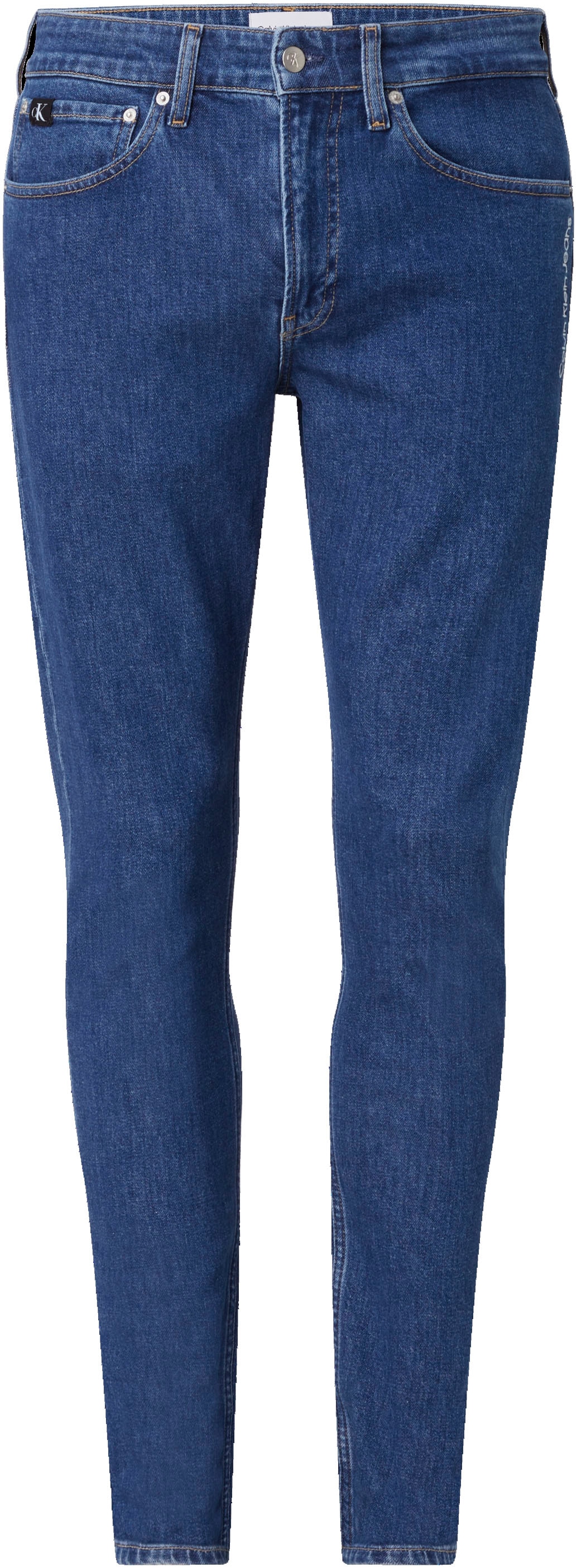 Calvin Klein bestellen Jelmoli-Versand Klein »SLIM | TAPER«, Calvin online Tapered-fit-Jeans Leder- Jeans mit Badge