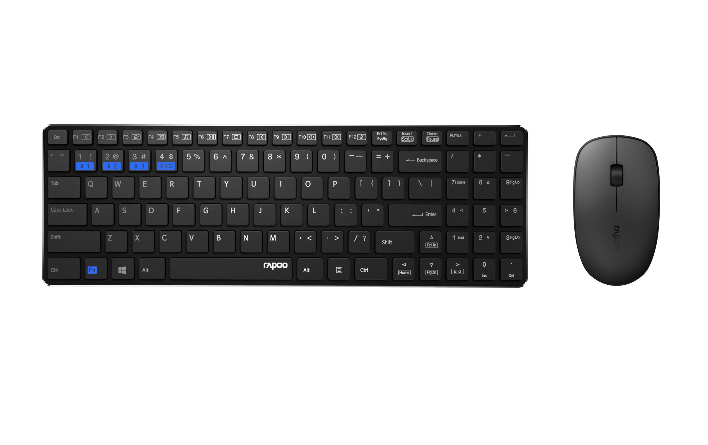 Rapoo Tastatur- und Maus-Set »9300M Schwarz«