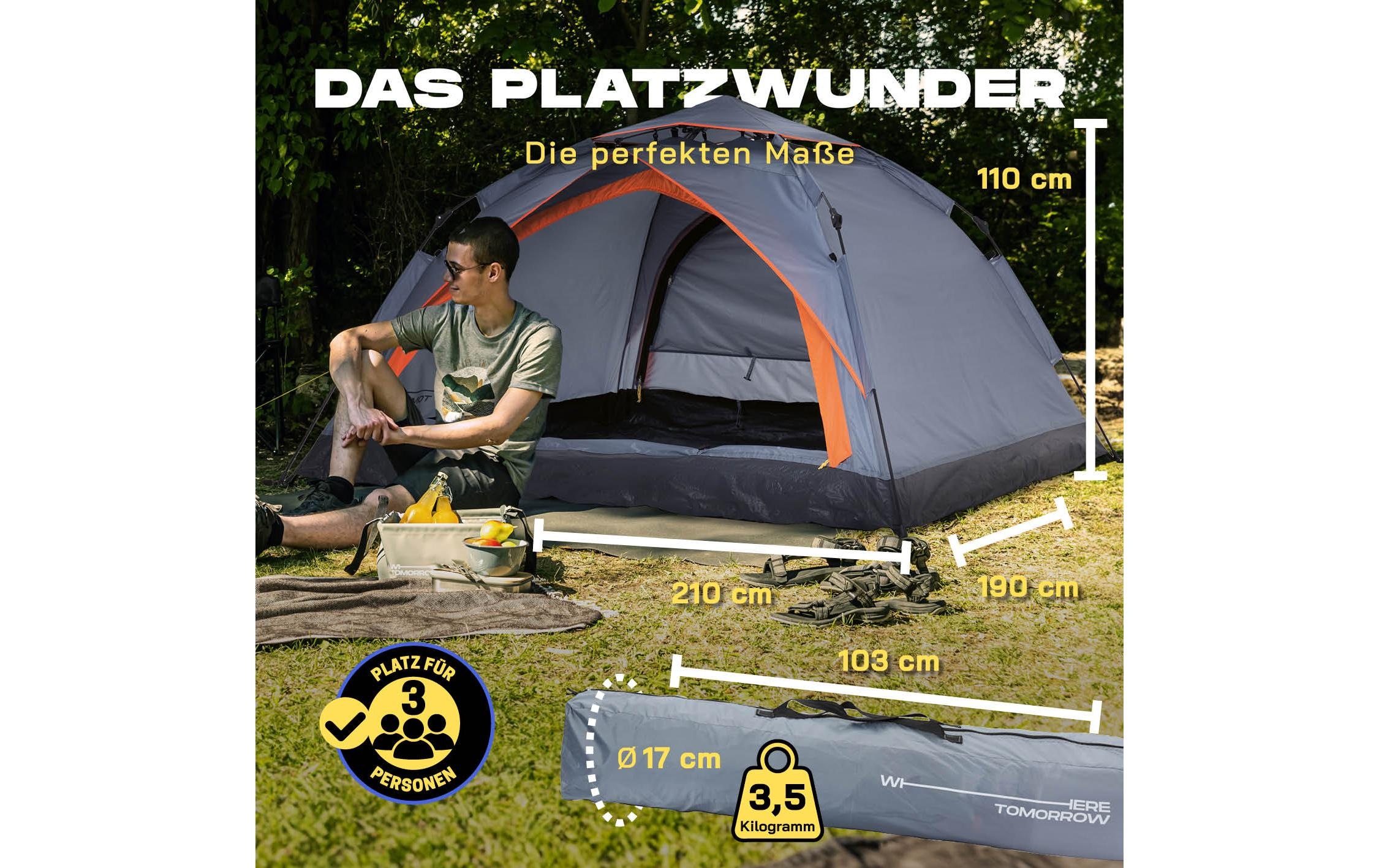 Wurfzelt »Where tomorrow Drei Personen«, 3 Personen