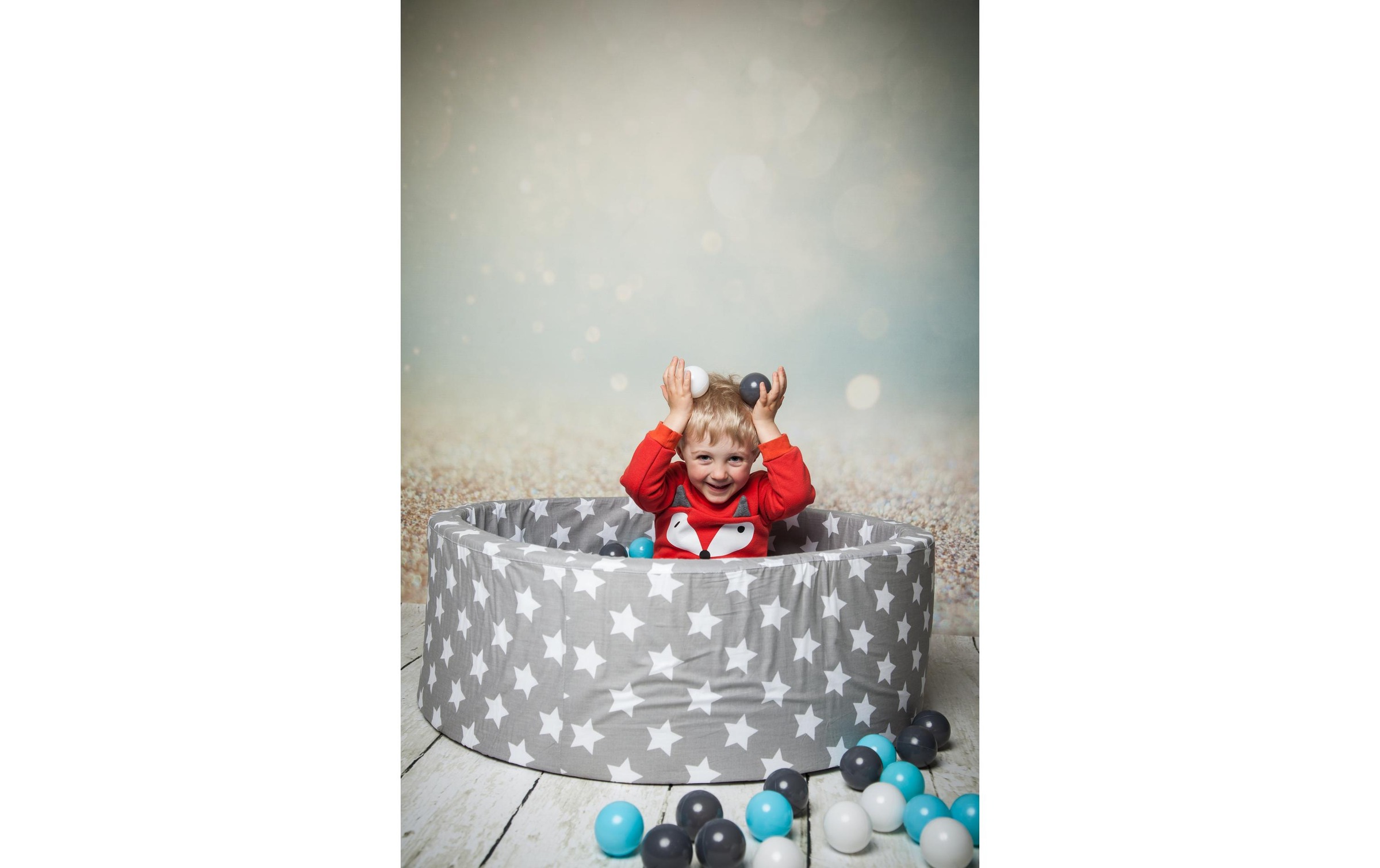 Knorrtoys® Bällebad »Grey White Stars 300 Bälle creme/grey/lightblue«
