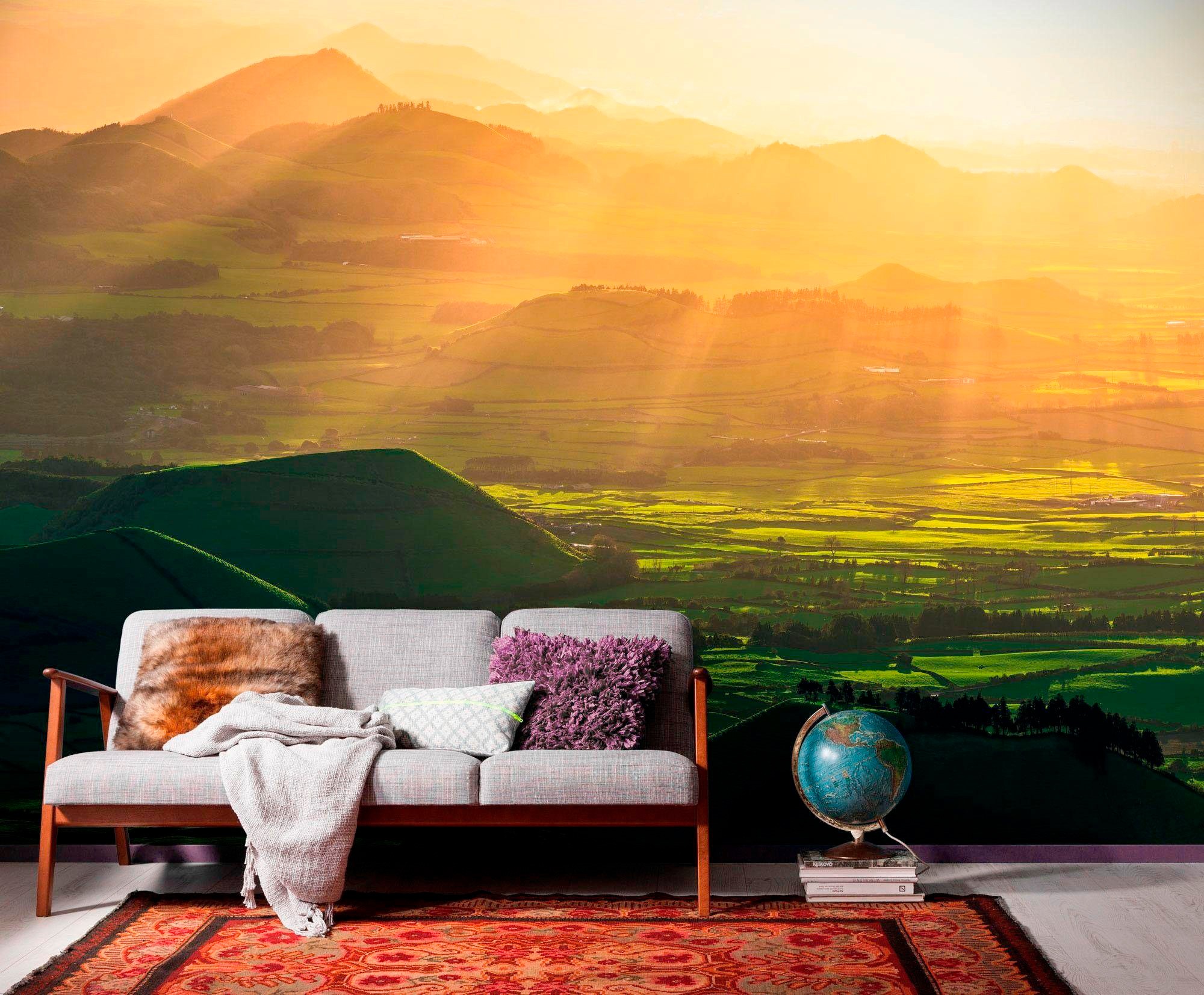 Komar Vliestapete »Digitaldruck Vlies - Crater Land - Grösse 300 x 200 cm«, bedruckt, Wohnzimmer, Schlafzimmer