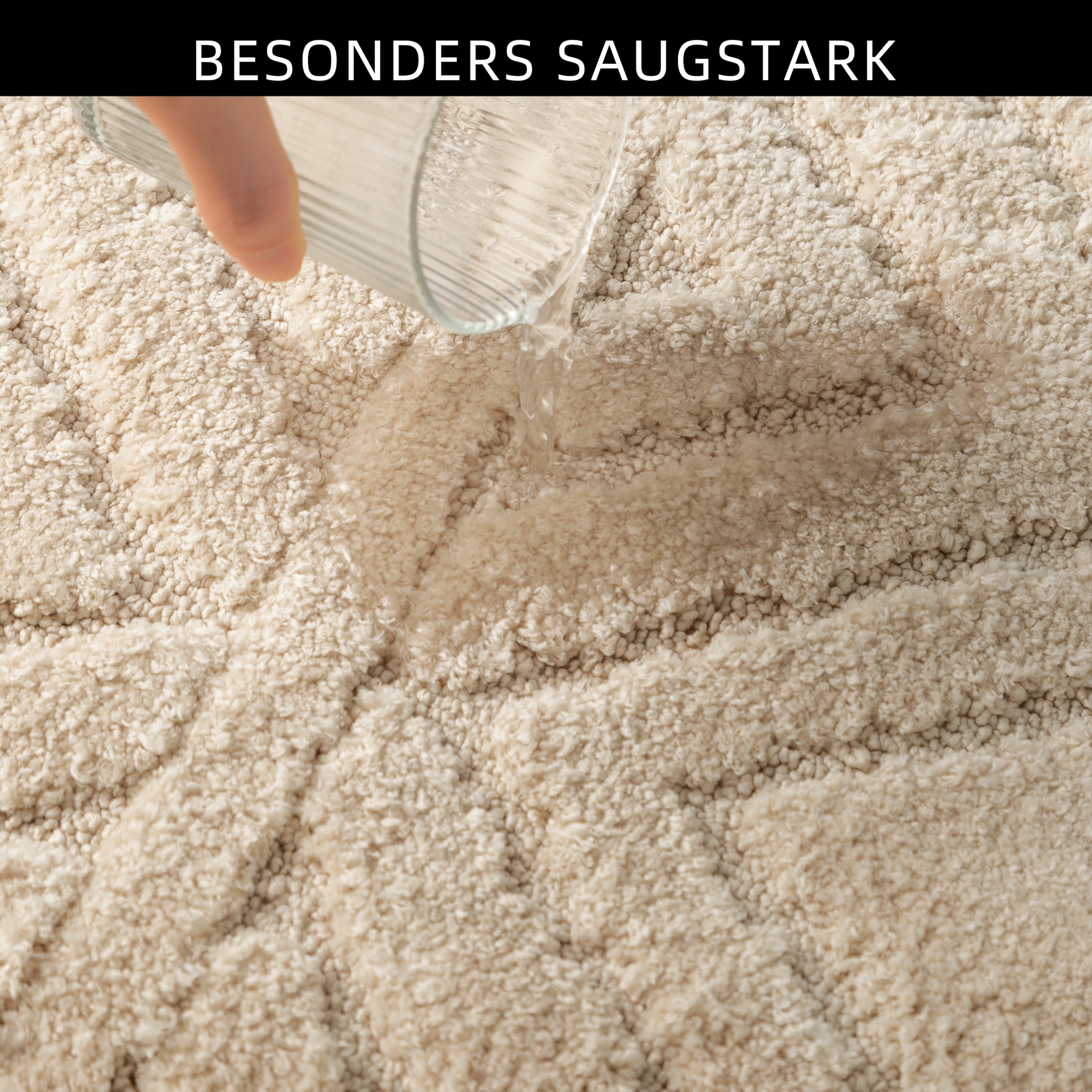 my home Badematte »Louvres, Badvorleger, Badezimmer Teppich, Duschvorleger«, rutschhemmend beschichtet, schnell trocknend, Badteppich, Uni Farben, Hoch-Tief Effekt, Boho-Style
