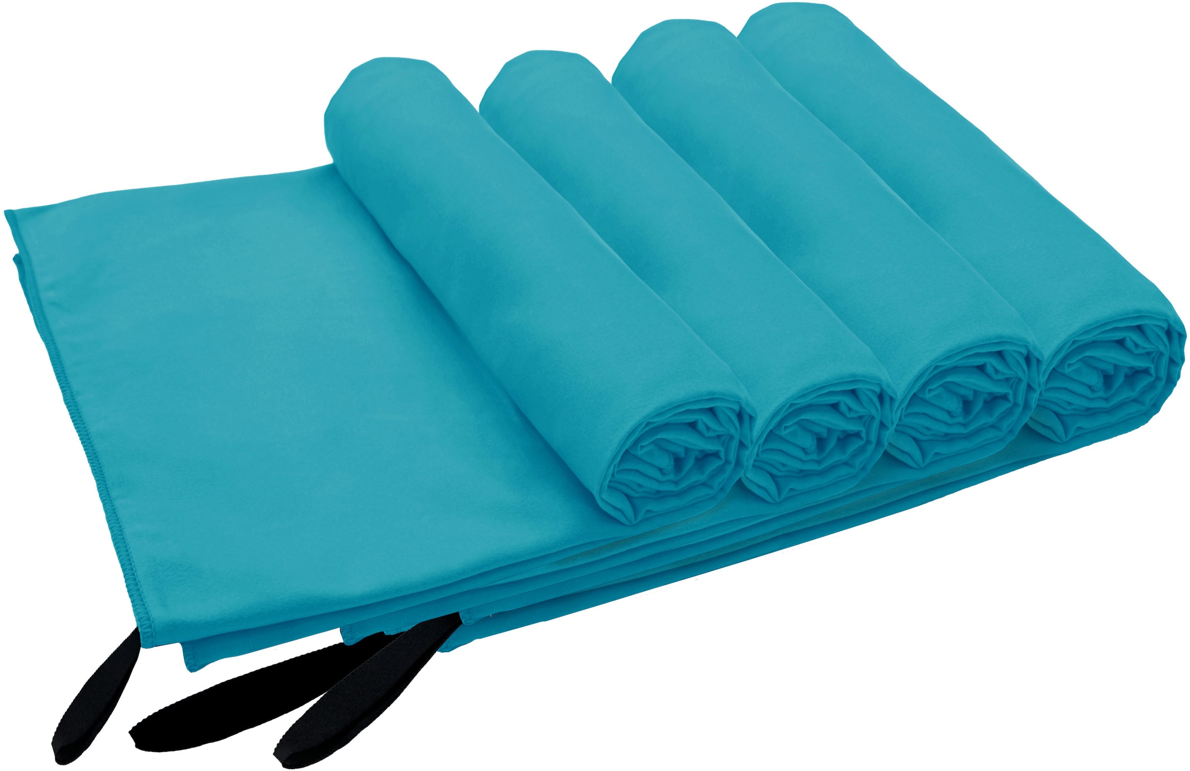 my home Handtücher »Xavi, 4 Teile, ideal als Sporthandtuch, Reisehandtuch, Strandtuch«, (Set, 4 St., 4x), diverse Grössen, sehr leicht, kompakt, schnelltrocknend, Mikrofaser