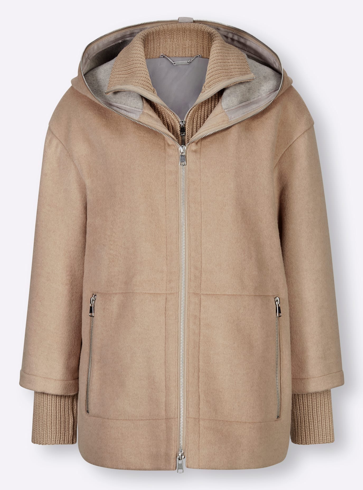 Langjacke, mit Kapuze