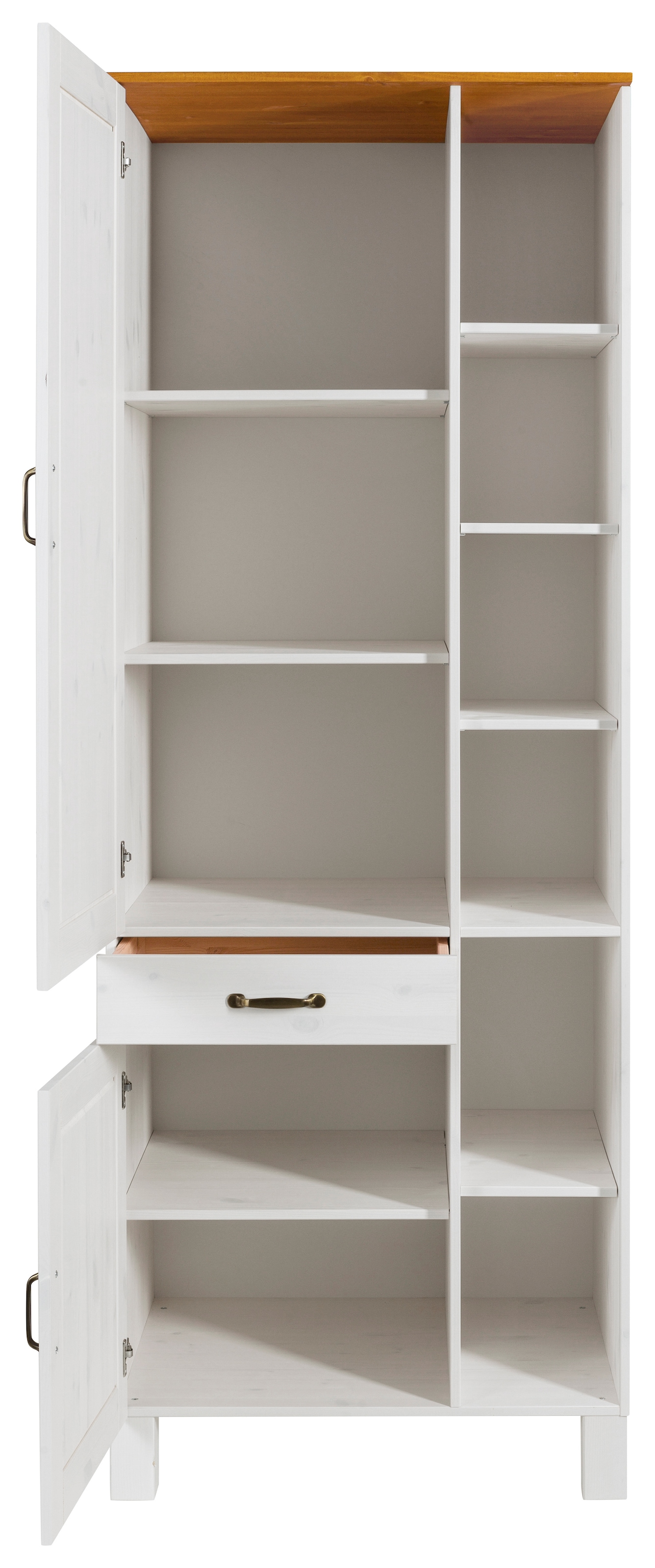 Home affaire Hochschrank »Alby«, Breite 75 cm, 2 Türen, 1 Schubkasten, 6 offene Fächer