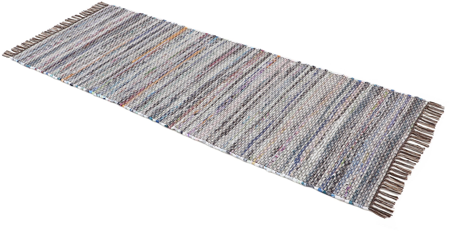 carpetfine Teppich »Kelim Chindi, Wendeteppich«, rechteckig, 6 mm Höhe, handgewebt, Fleckerlteppich mit Fransen, auch vielen in Läufergrössen