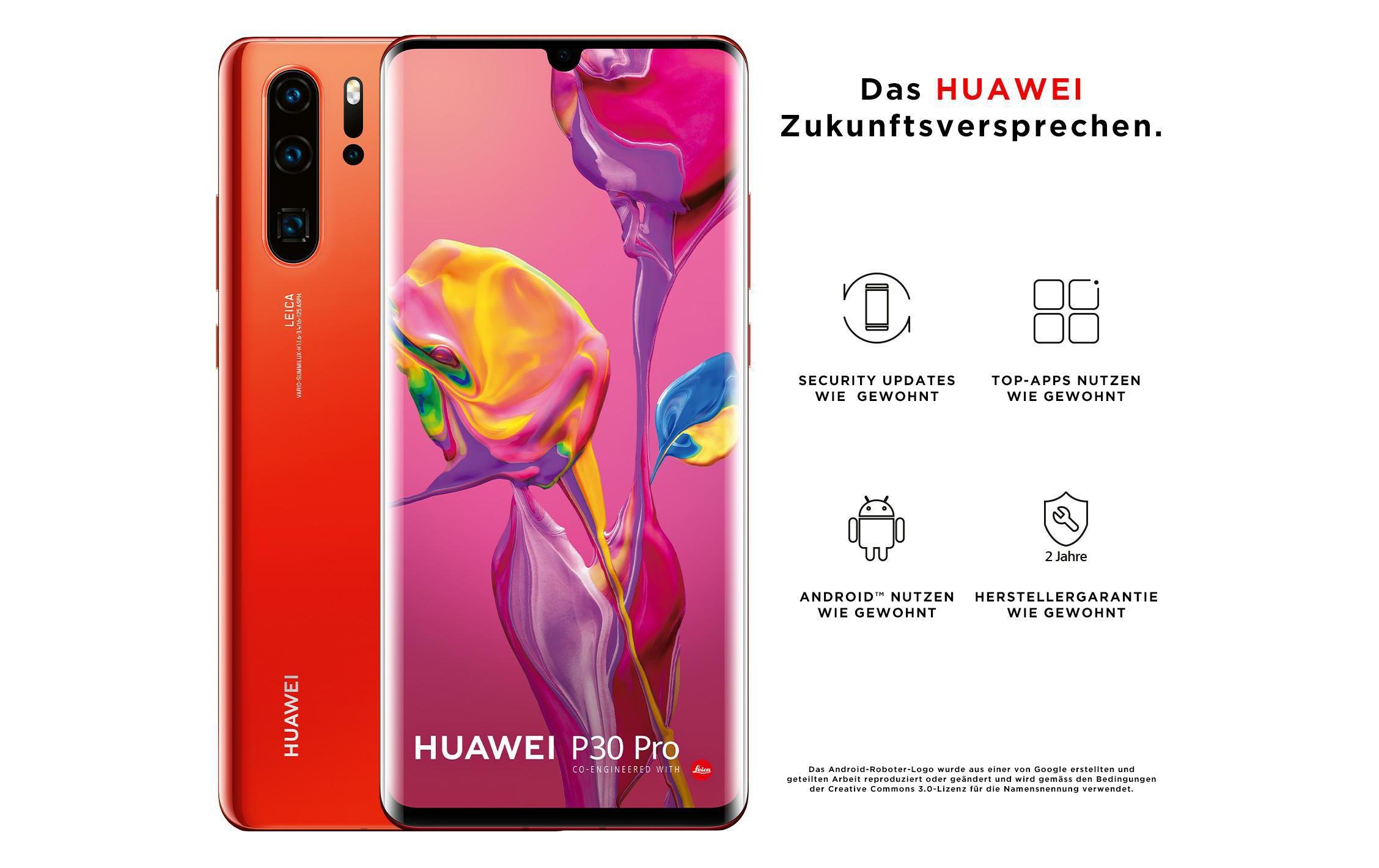 Huawei Smartphone »P30 Pro Amber Sunrise«, amber sunrise/orange