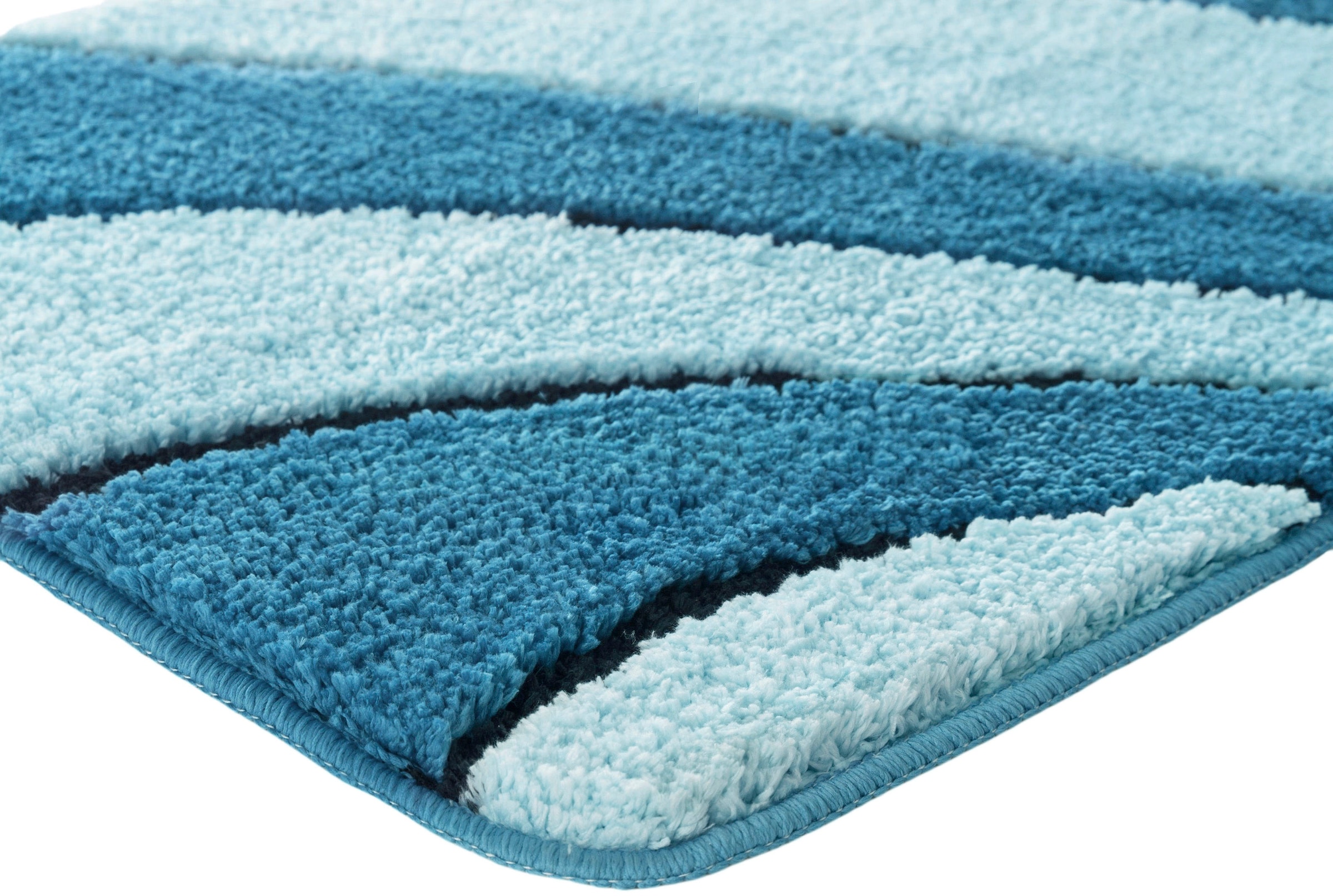my home Badematte »Anna, Badvorleger, Badezimmer Teppich«, rutschhemmend beschichtet, fussbodenheizungsgeeignet-schnell trocknend, Badteppich, Hoch Tief Effekt, Modern, Weich, Wellen