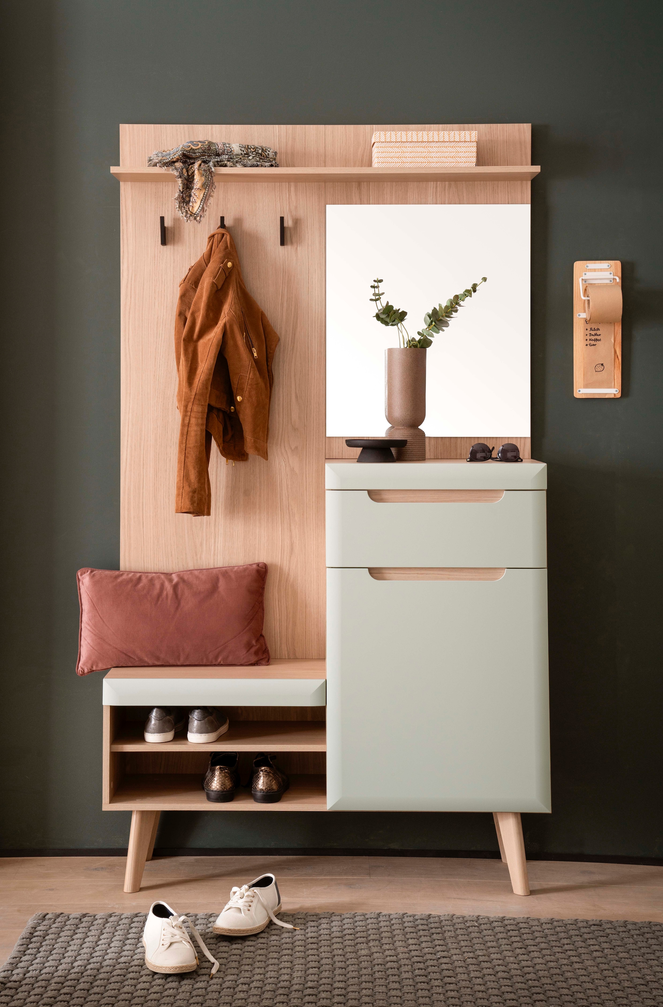 Home affaire Kompaktgarderobe »Torge, Garderobe mit Stauraum, Garderobenschrank im Scandic Design«,...