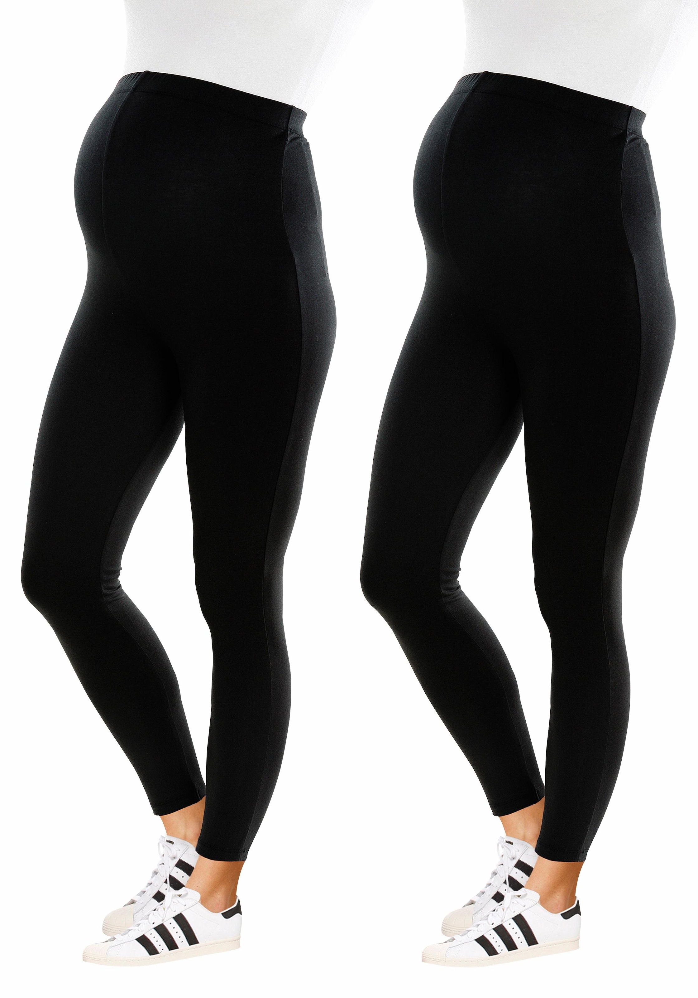 Neun Monate Umstandshose »2 Stück Umstands-Hosen für Schwangerschaft und Stillzeit«, (Packung, 2 tlg.), 2er Pack Leggings für Schwangerschaft & Stillzeit