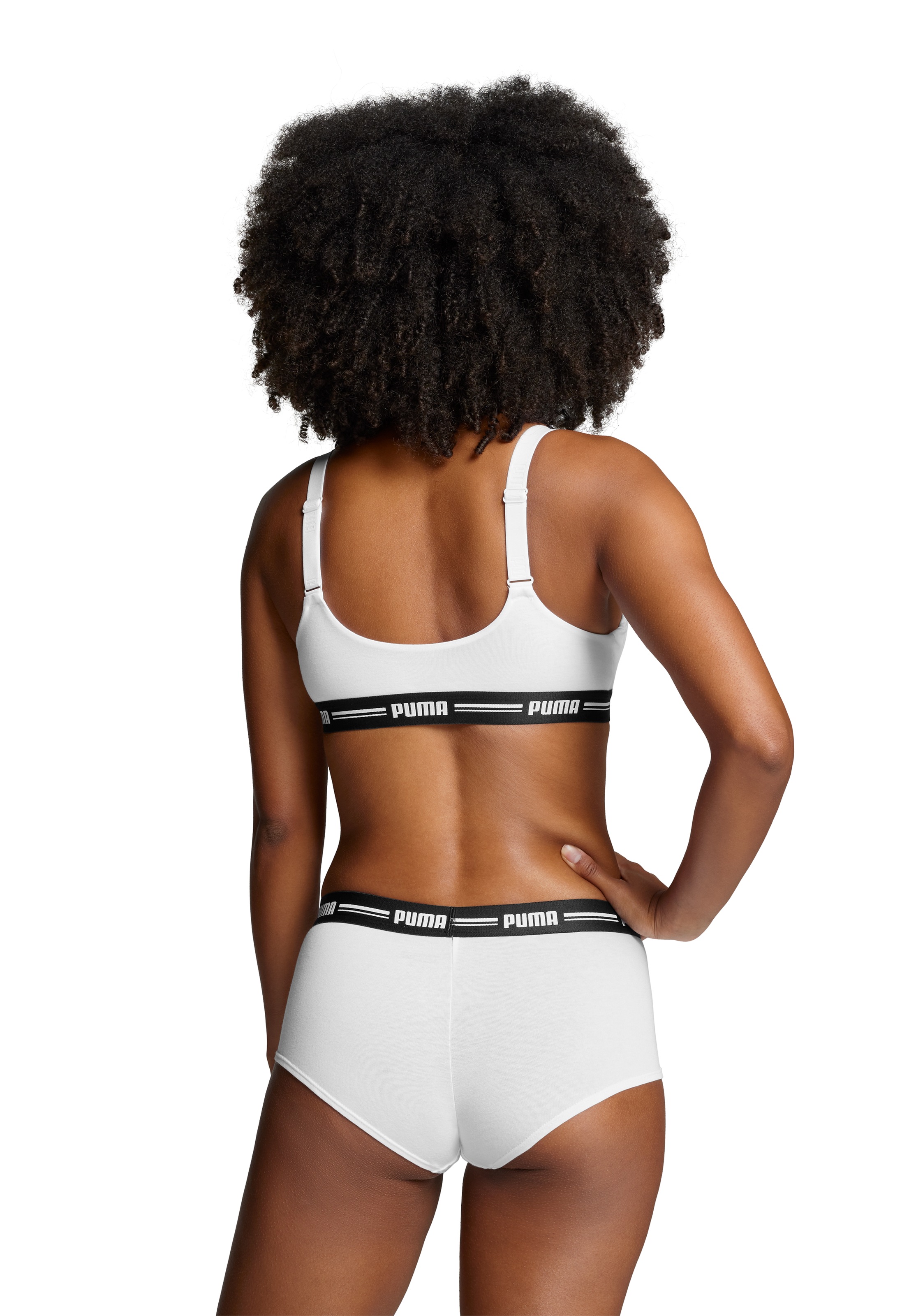 PUMA Panty »PUMA WOMEN MINI SHORT 2P PACK«, (Packung, 2er Pack), mit markantem Logo-Bund